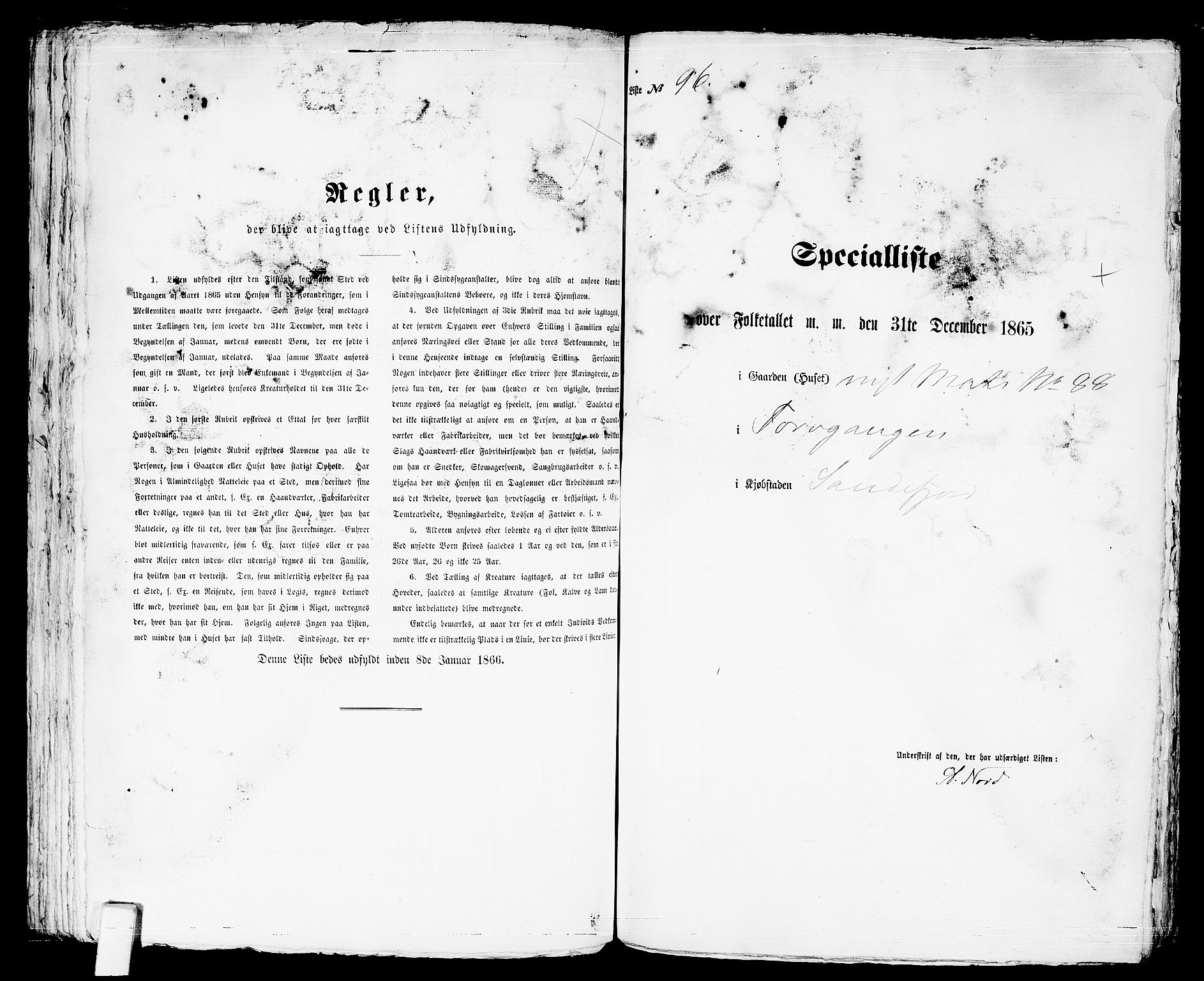 RA, Folketelling 1865 for 0706B Sandeherred prestegjeld, Sandefjord kjøpstad, 1865, s. 199