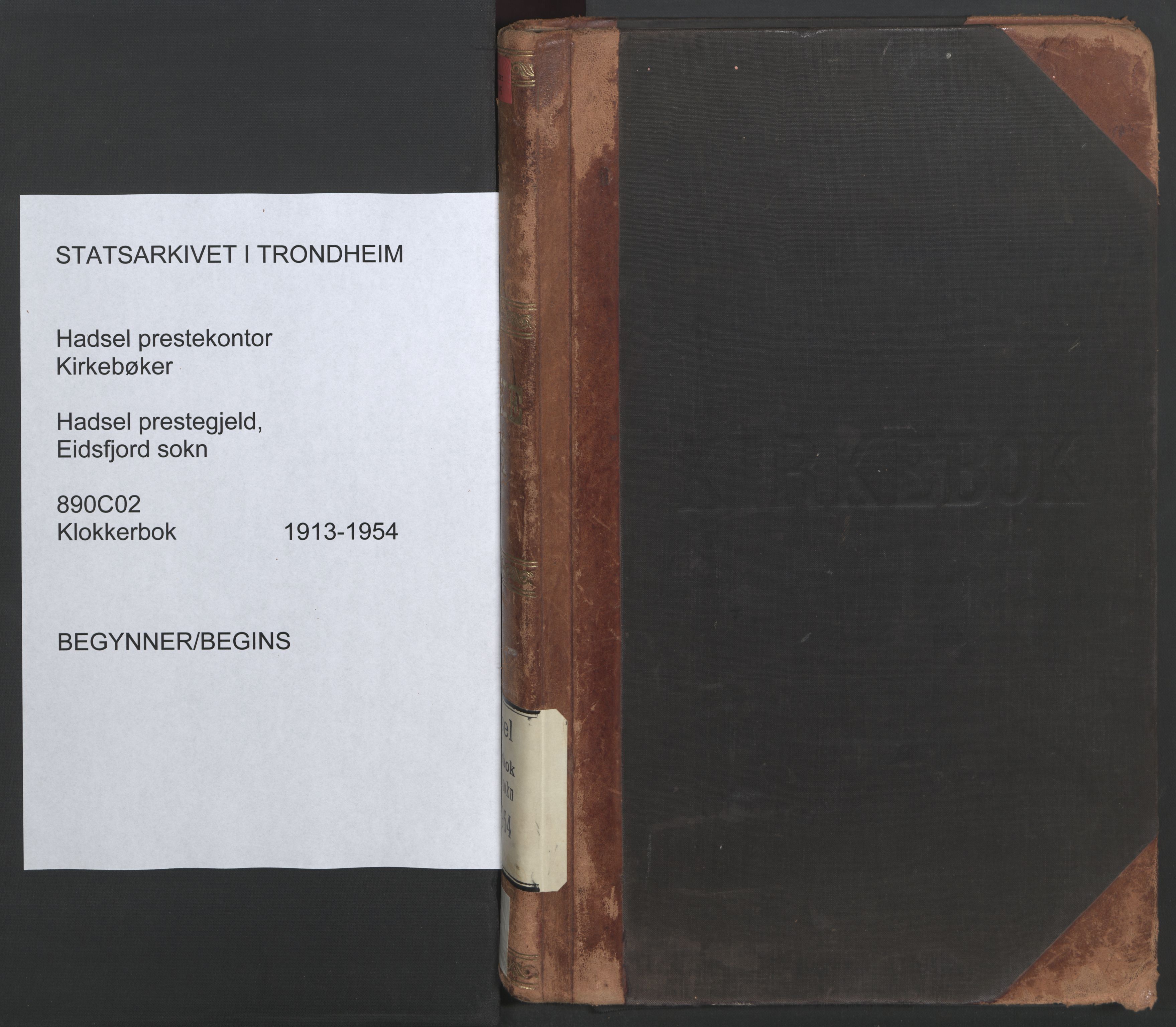 Ministerialprotokoller, klokkerbøker og fødselsregistre - Nordland, AV/SAT-A-1459/890/L1291: Klokkerbok nr. 890C02, 1913-1954