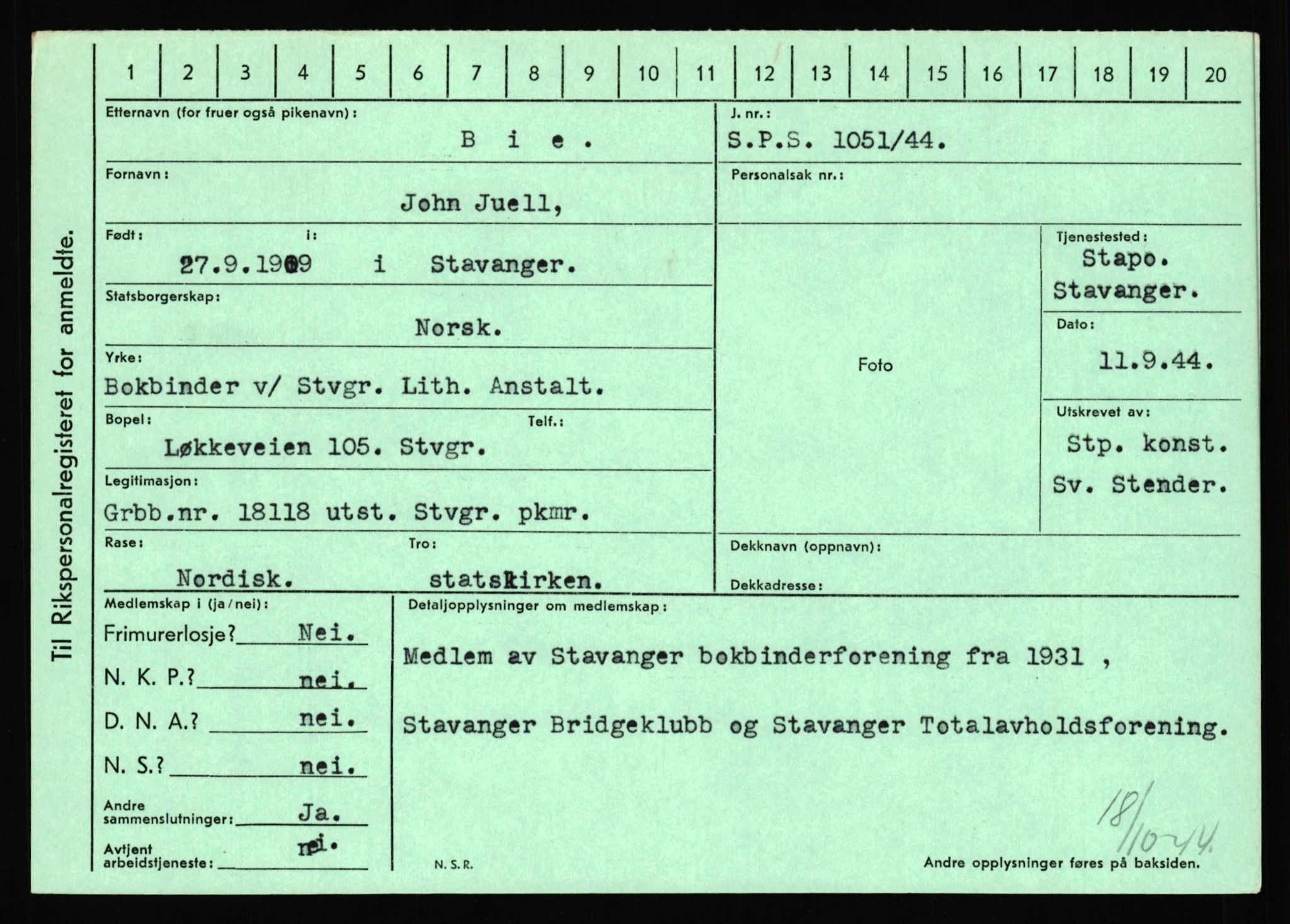 Statspolitiet - Hovedkontoret / Osloavdelingen, AV/RA-S-1329/C/Ca/L0002: Arneberg - Brand, 1943-1945, s. 3184