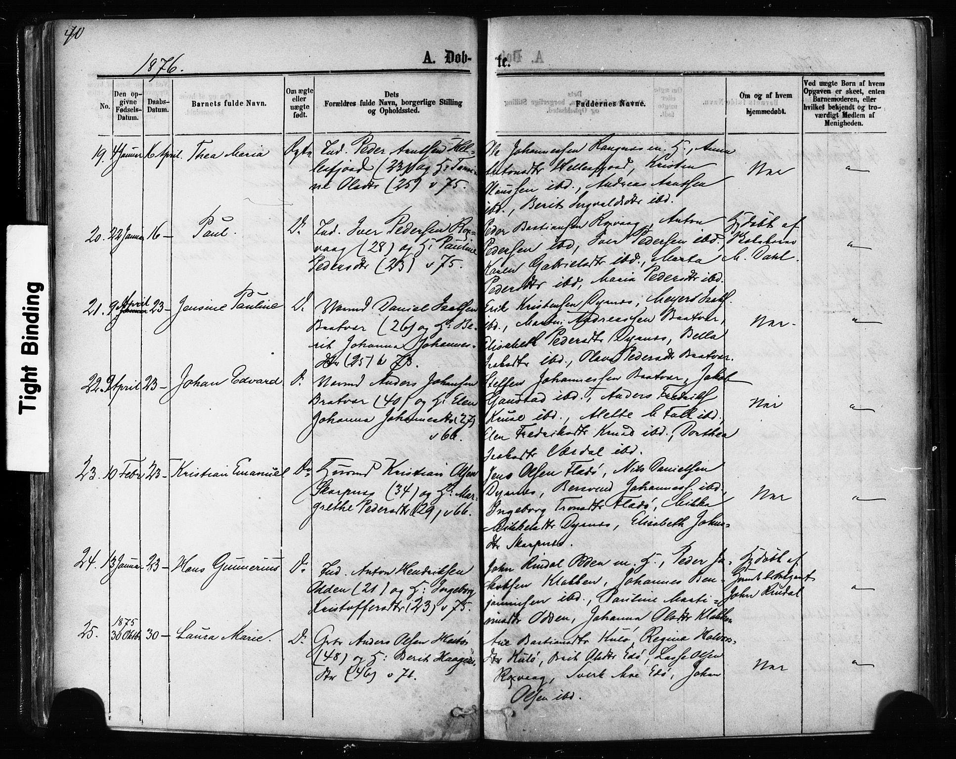 Ministerialprotokoller, klokkerbøker og fødselsregistre - Møre og Romsdal, AV/SAT-A-1454/581/L0938: Ministerialbok nr. 581A06, 1873-1879, s. 40