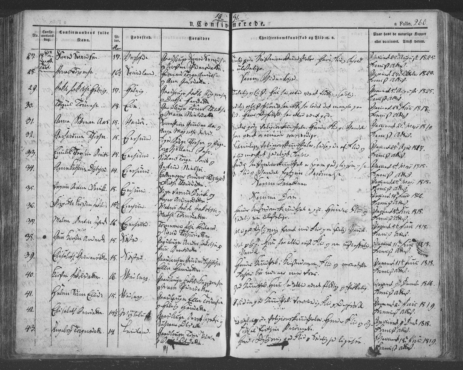 Eigersund sokneprestkontor, AV/SAST-A-101807/S08/L0009: Ministerialbok nr. A 9, 1827-1850, s. 260