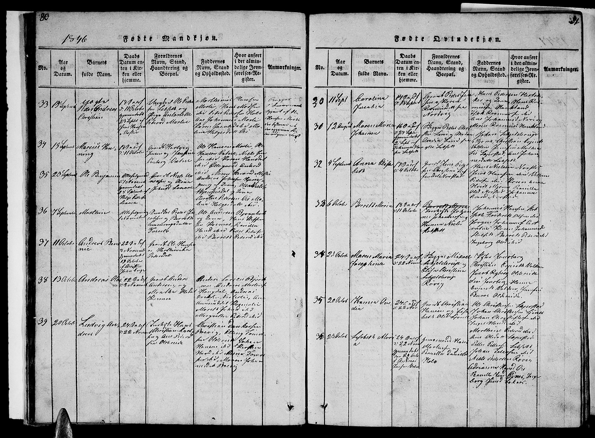 Ministerialprotokoller, klokkerbøker og fødselsregistre - Nordland, AV/SAT-A-1459/852/L0752: Klokkerbok nr. 852C03, 1840-1855, s. 80-81