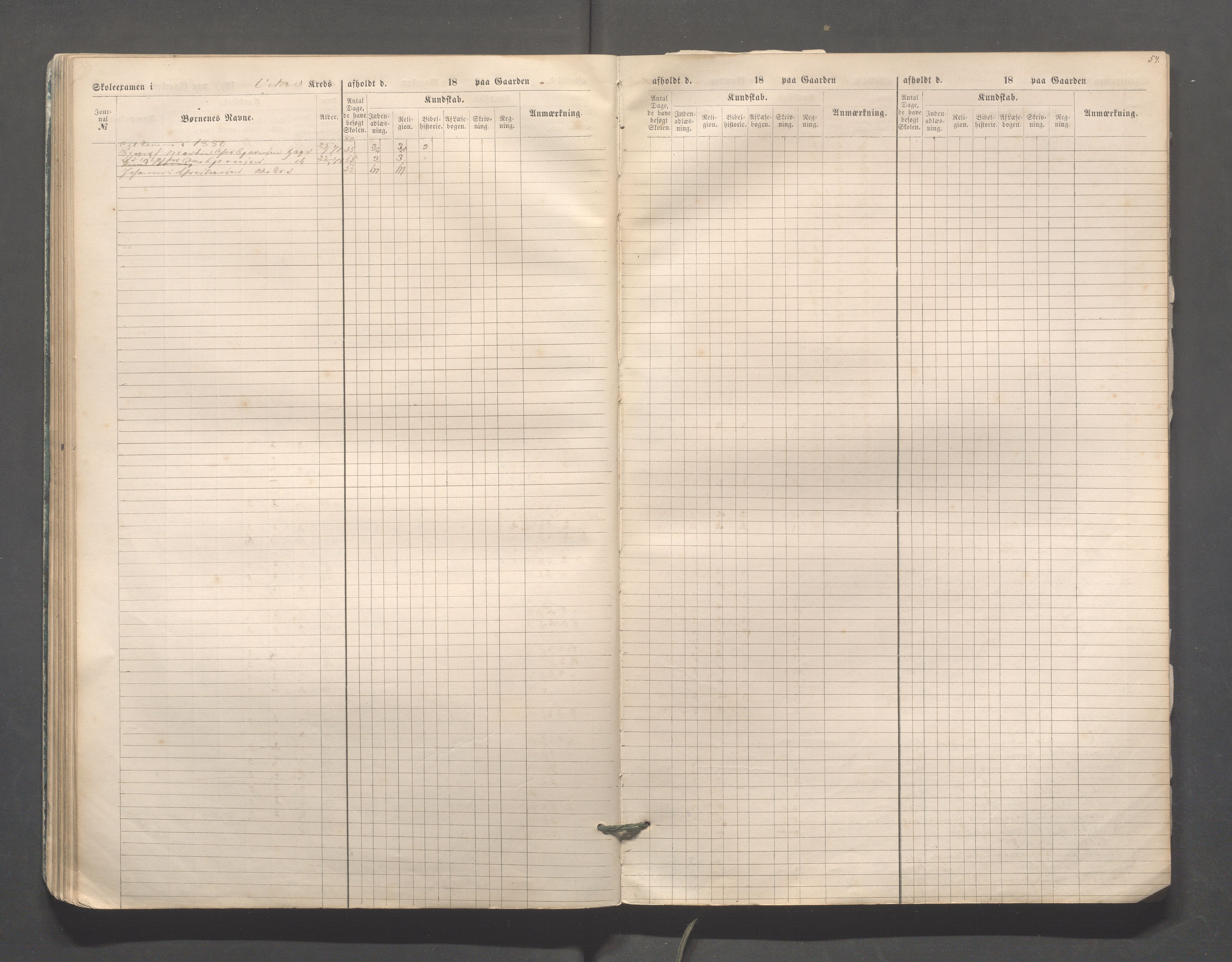 Skudenes kommune - Skudenes skole, IKAR/A-298/I/L0002: Eksamen, 1864-1883, s. 54