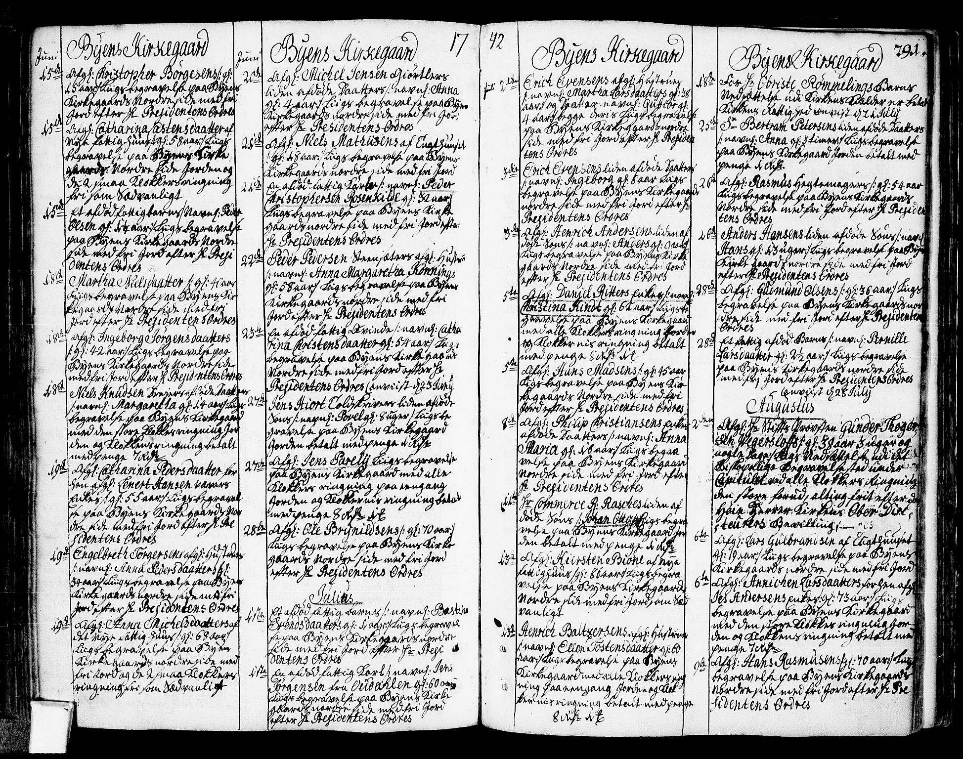 Oslo domkirke Kirkebøker, SAO/A-10752/F/Fa/L0003: Ministerialbok nr. 3, 1731-1743, s. 291