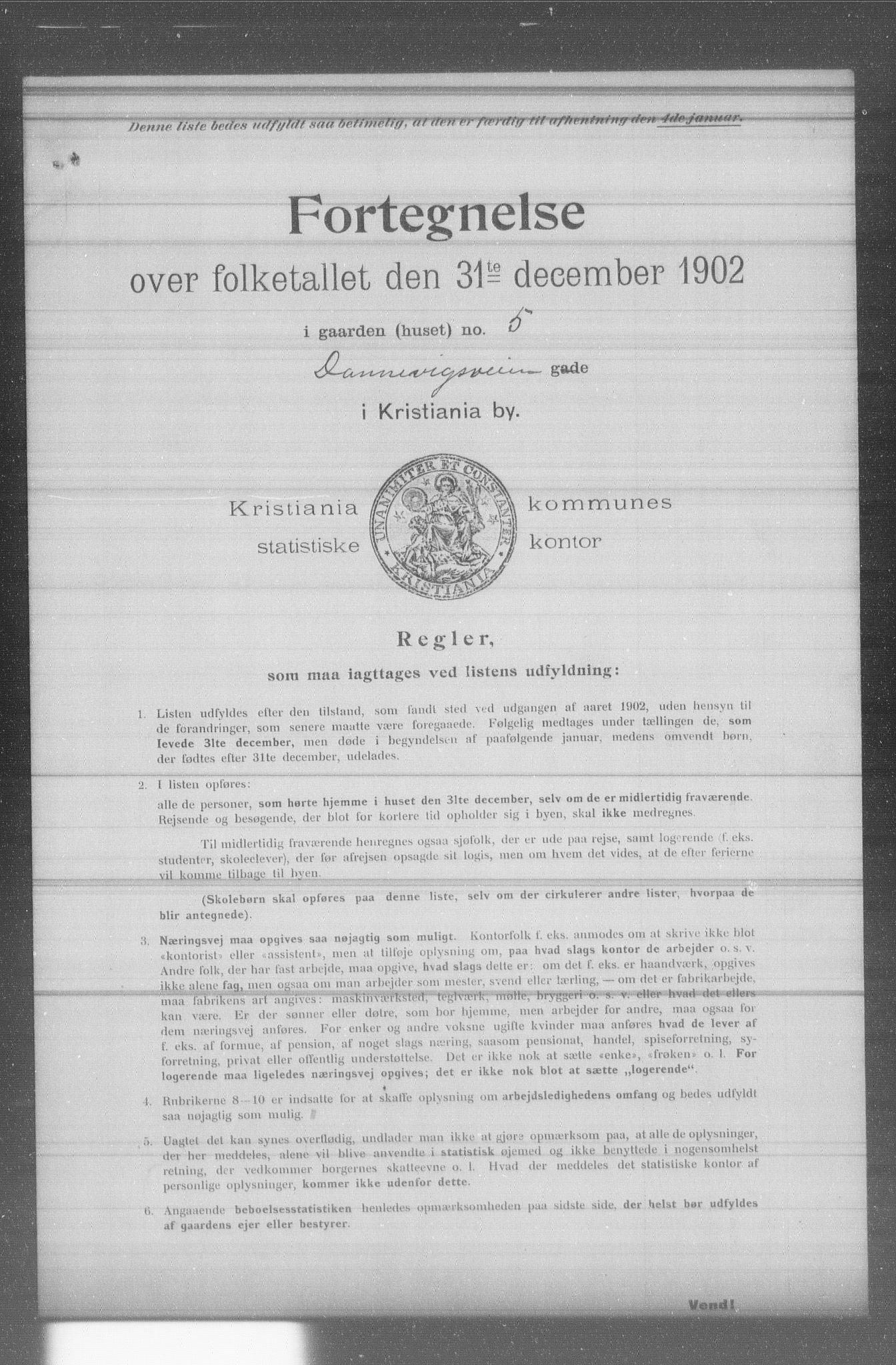 OBA, Kommunal folketelling 31.12.1902 for Kristiania kjøpstad, 1902, s. 2902