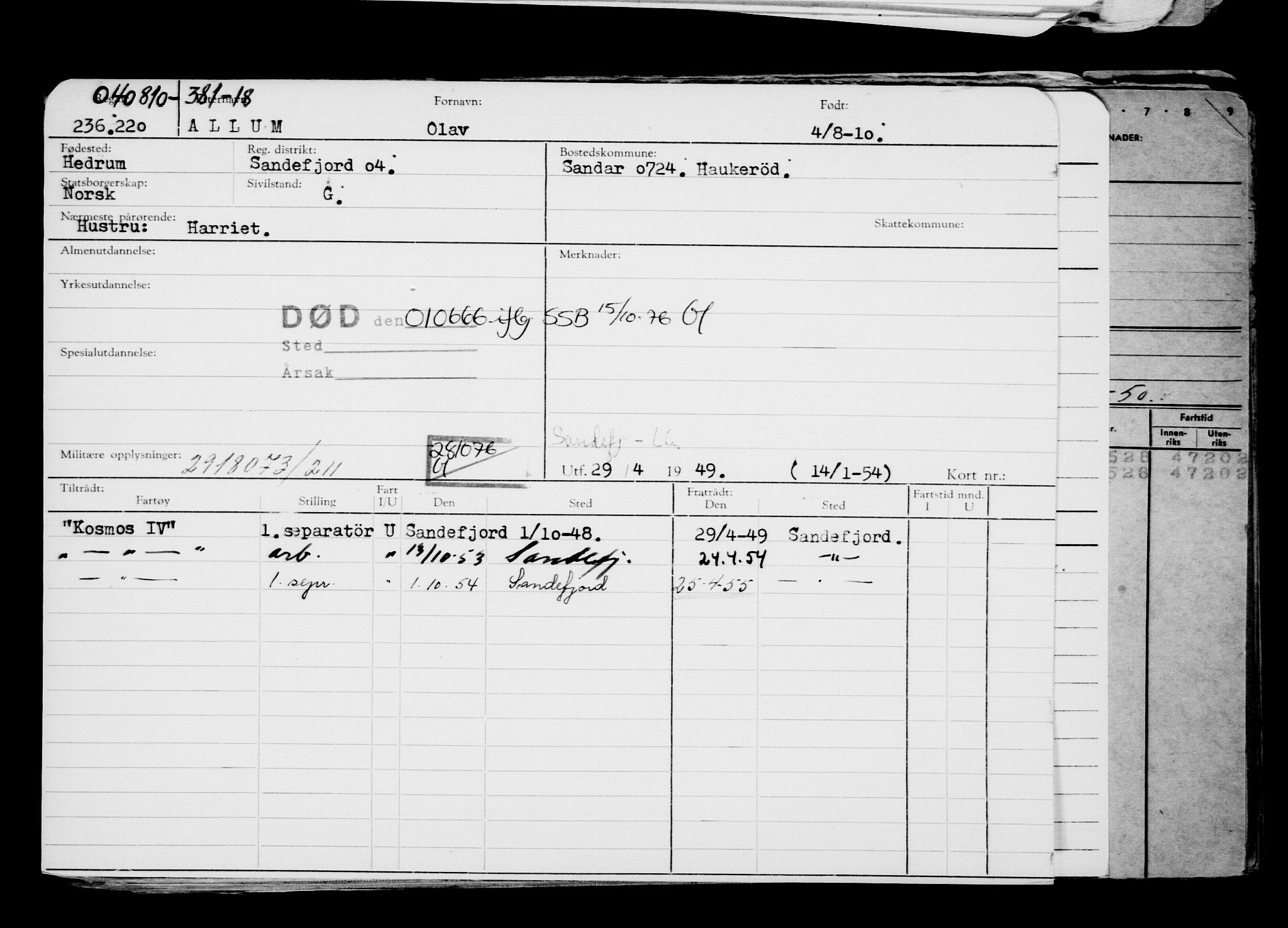 Direktoratet for sjømenn, RA/S-3545/G/Gb/L0091: Hovedkort, 1910, s. 49