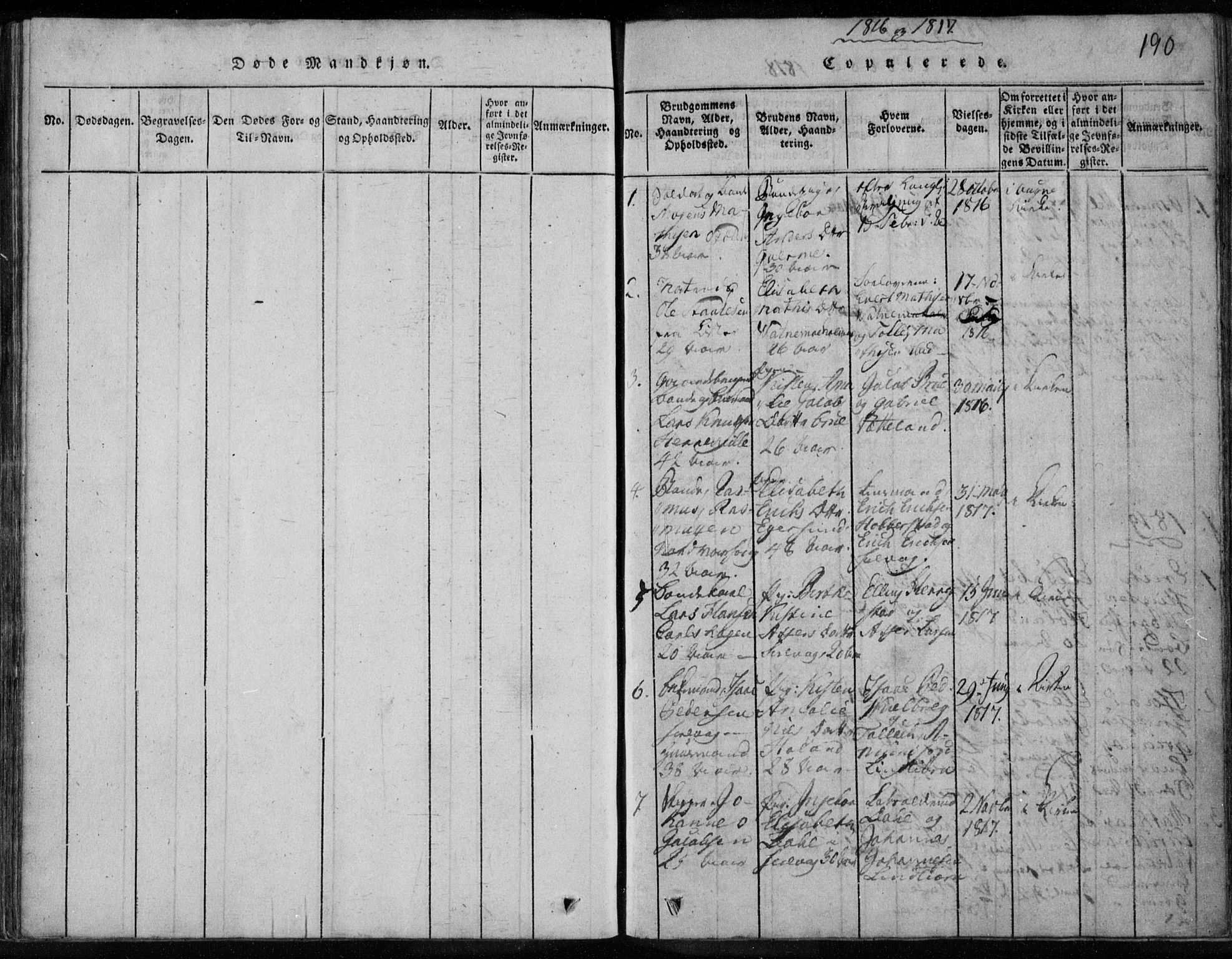 Eigersund sokneprestkontor, SAST/A-101807/S08/L0008: Ministerialbok nr. A 8, 1816-1847, s. 190