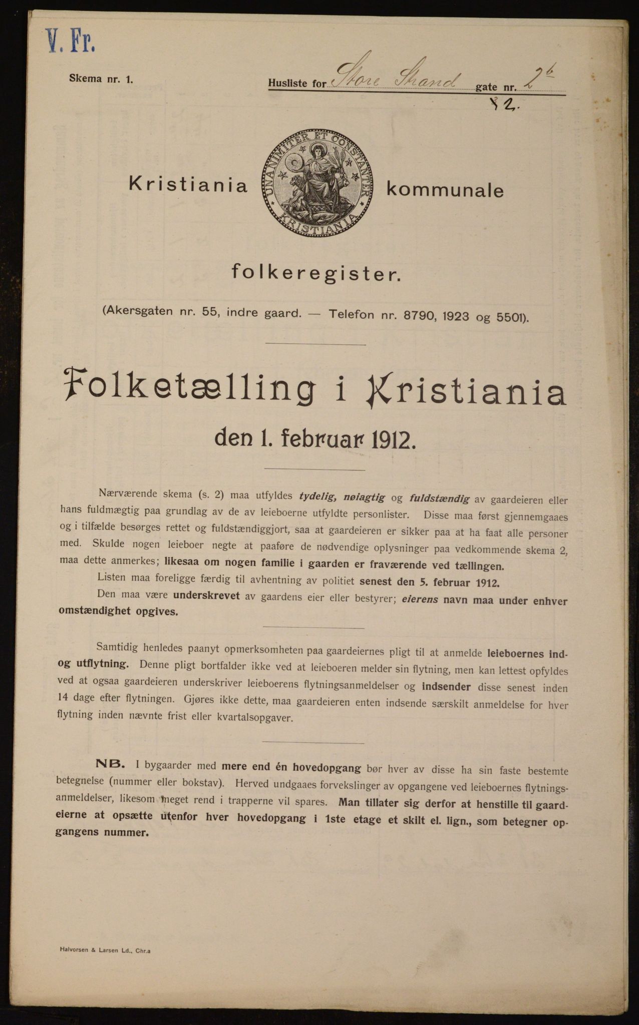 OBA, Kommunal folketelling 1.2.1912 for Kristiania, 1912, s. 102907