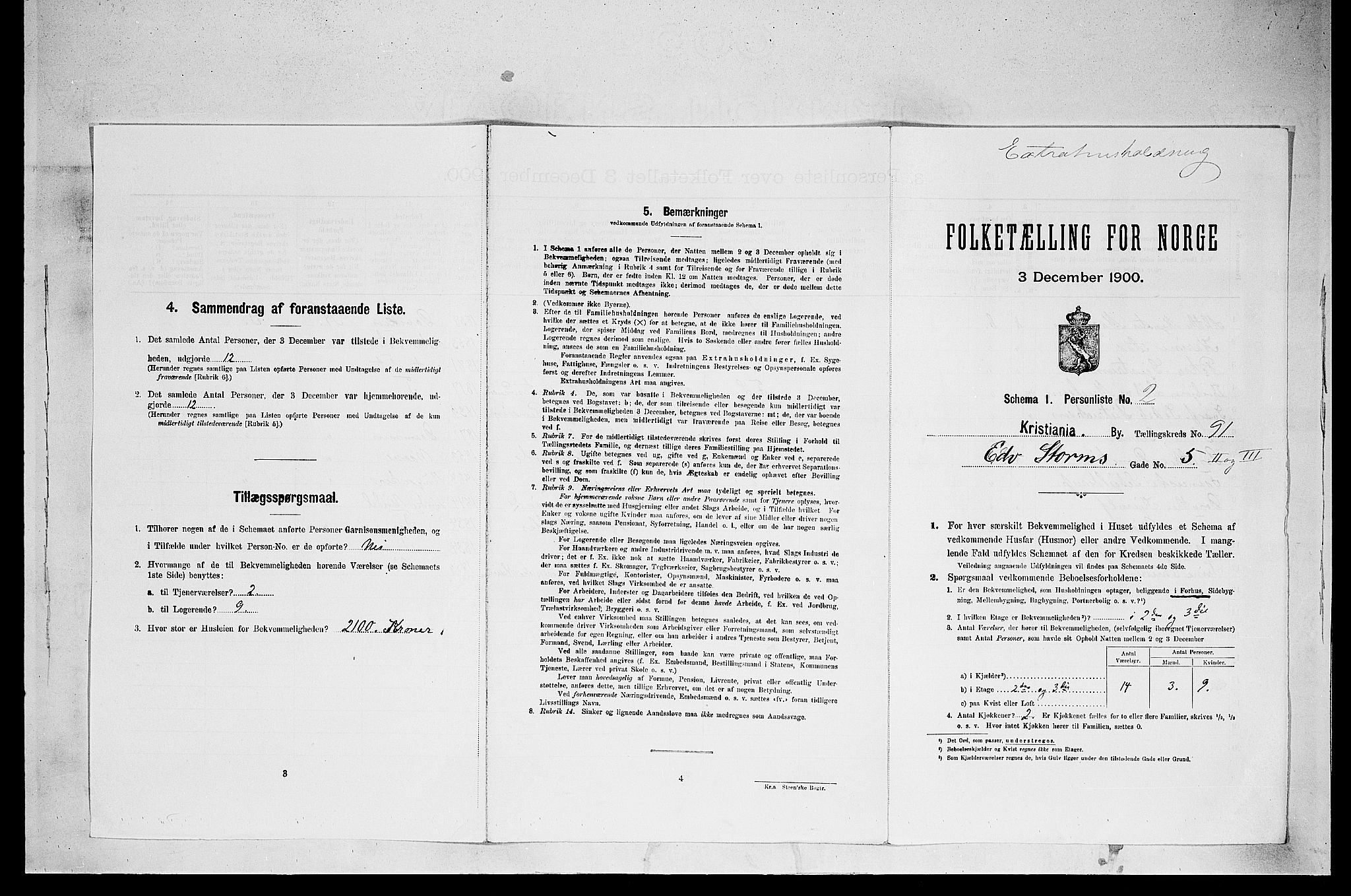 SAO, Folketelling 1900 for 0301 Kristiania kjøpstad, 1900, s. 18162