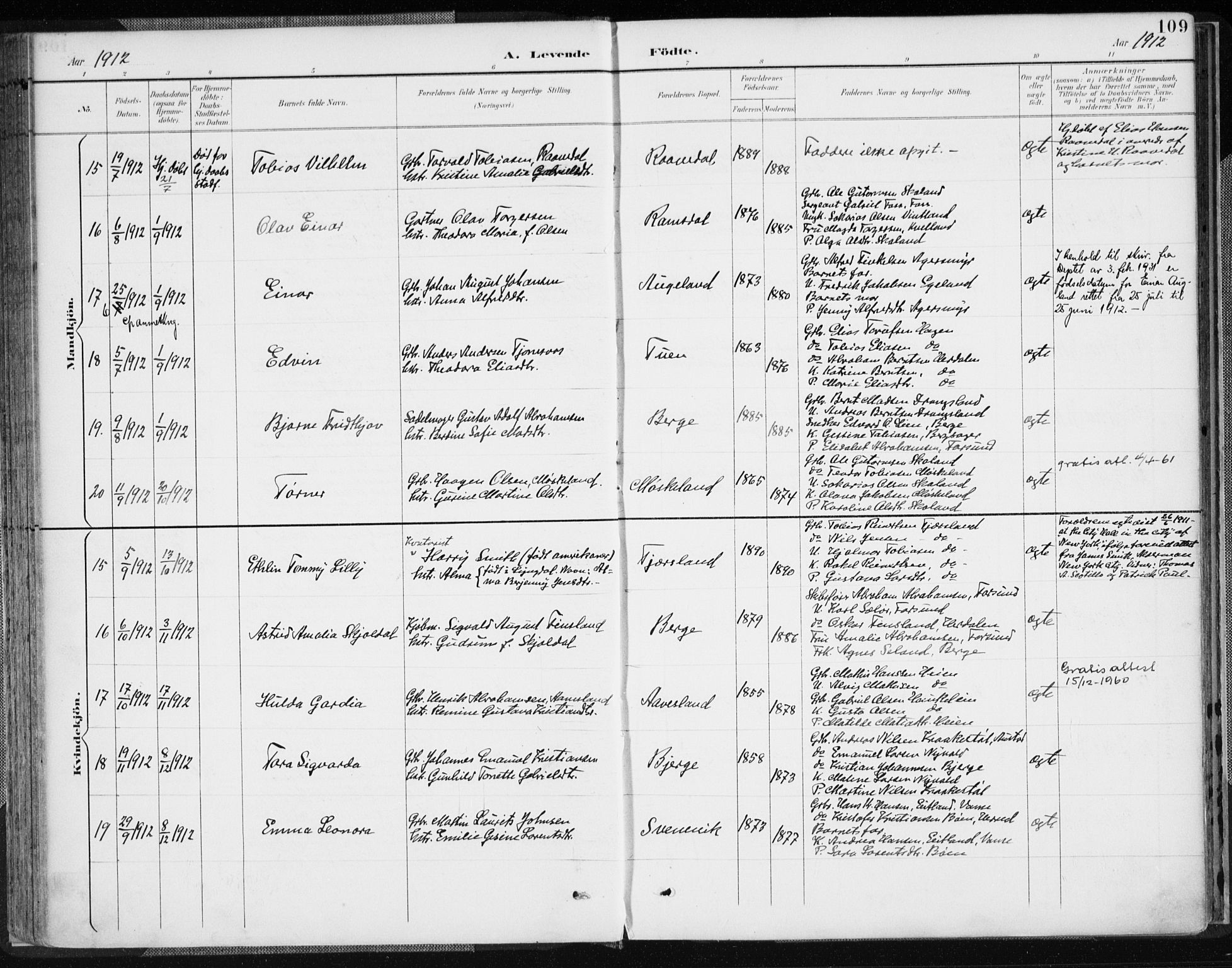 Lyngdal sokneprestkontor, AV/SAK-1111-0029/F/Fa/Fac/L0012: Ministerialbok nr. A 12, 1894-1918, s. 109