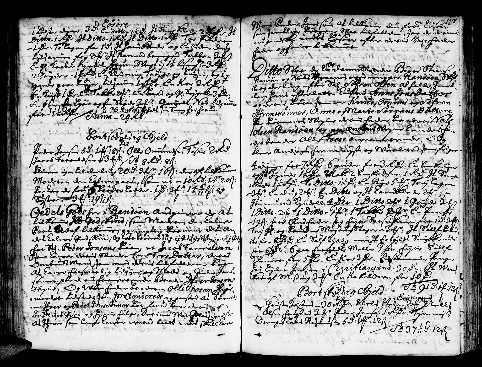 Mandal sorenskriveri, SAK/1221-0005/001/H/Hc/L0002: Skifteprotokoll nr 2 med register, 1677-1689, s. 177b-178a