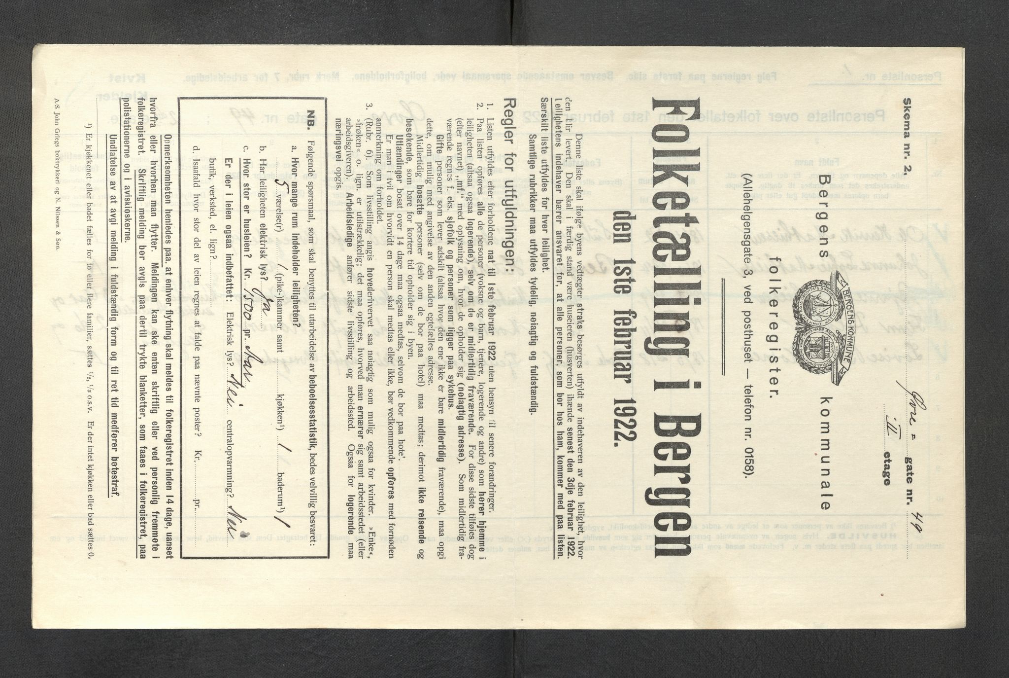 SAB, Kommunal folketelling 1922 for Bergen kjøpstad, 1922, s. 49369