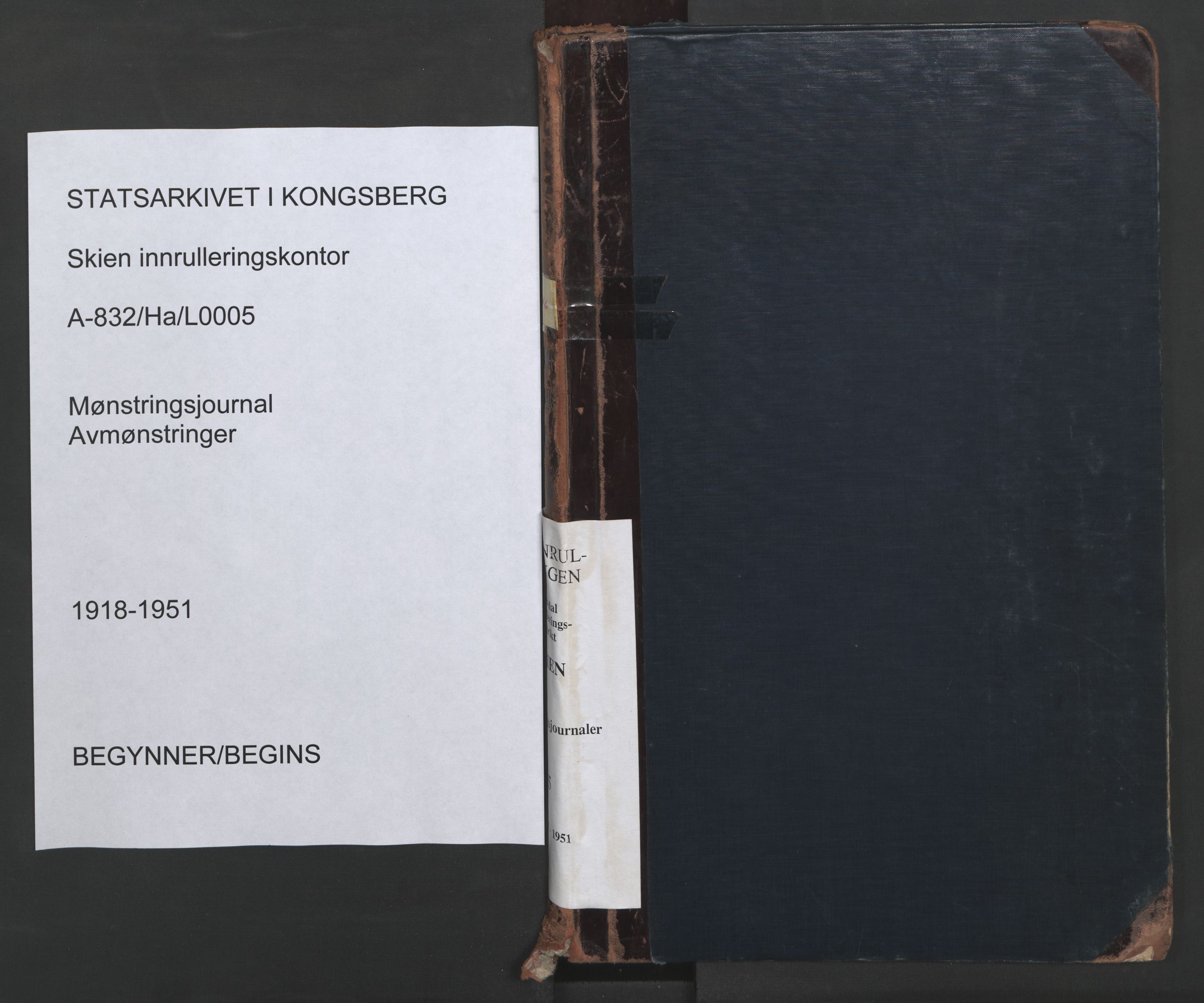 Skien innrulleringskontor, AV/SAKO-A-832/H/Ha/L0005: Mønstringsjournal, 1918-1951