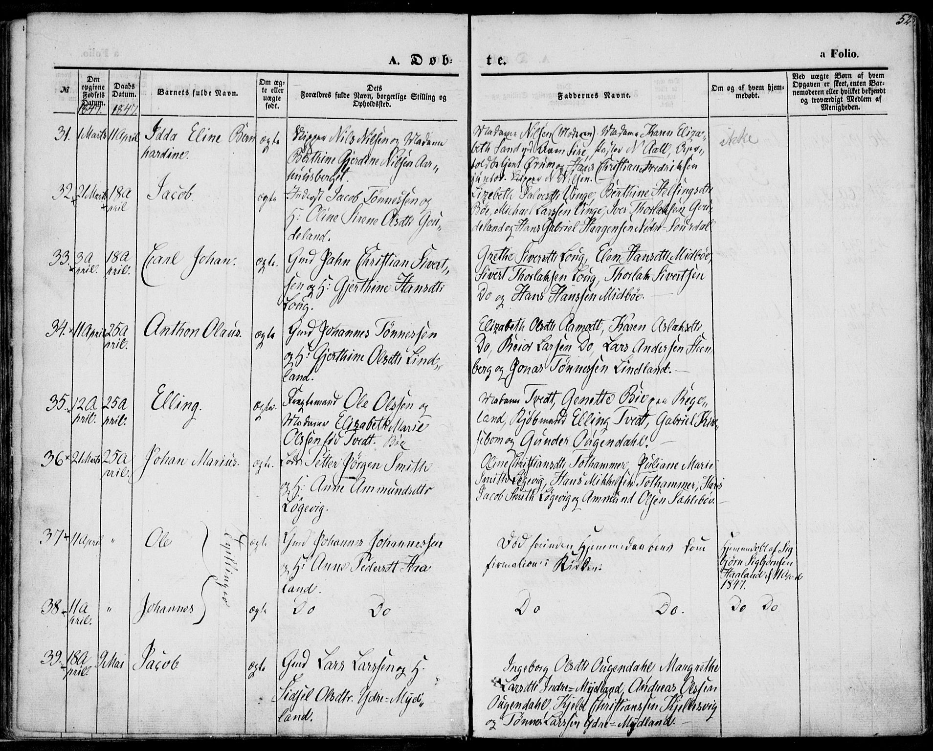 Sokndal sokneprestkontor, AV/SAST-A-101808: Ministerialbok nr. A 8.1, 1842-1857, s. 52