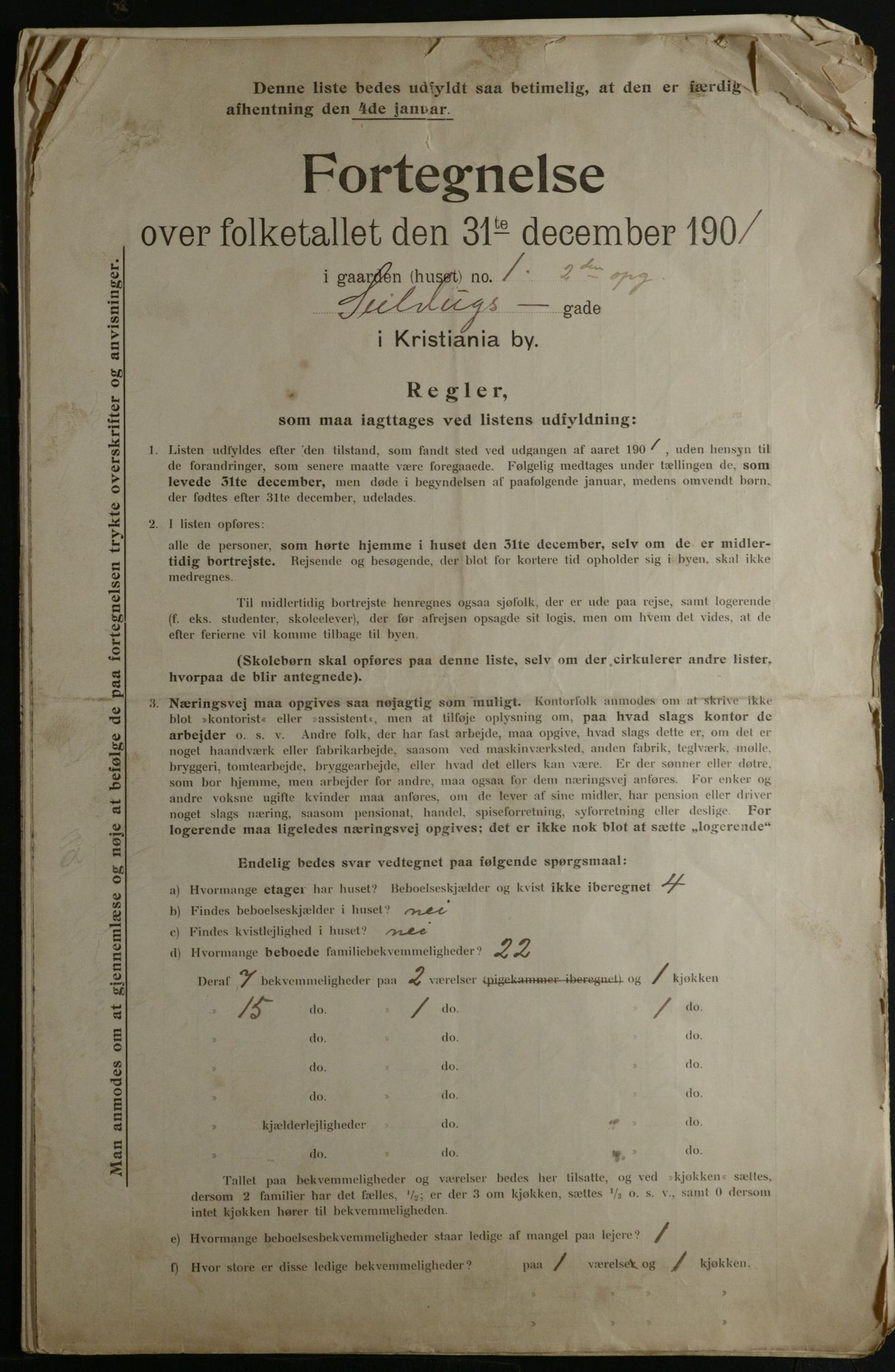 OBA, Kommunal folketelling 31.12.1901 for Kristiania kjøpstad, 1901, s. 14457