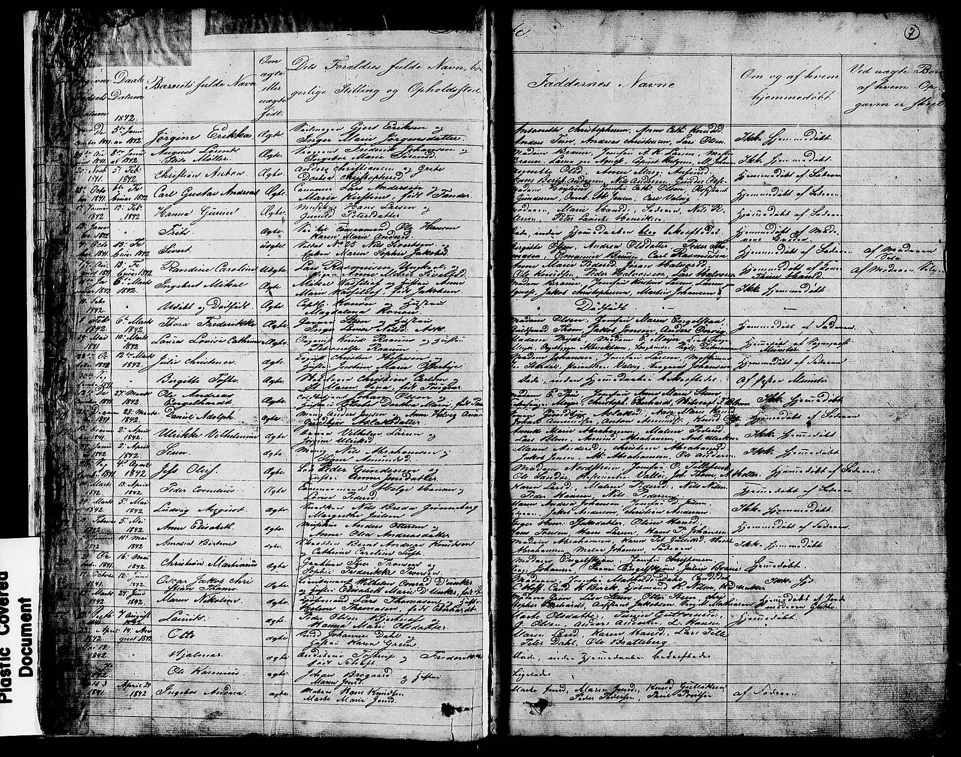 Stavern kirkebøker, AV/SAKO-A-318/G/Ga/L0002: Klokkerbok nr. 2, 1839-1909, s. 7
