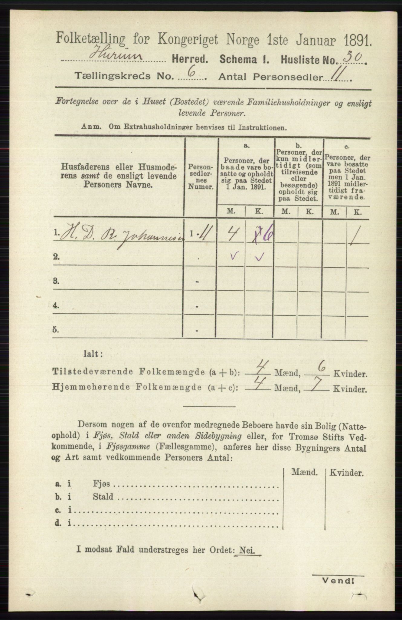 RA, Folketelling 1891 for 0628 Hurum herred, 1891, s. 1966