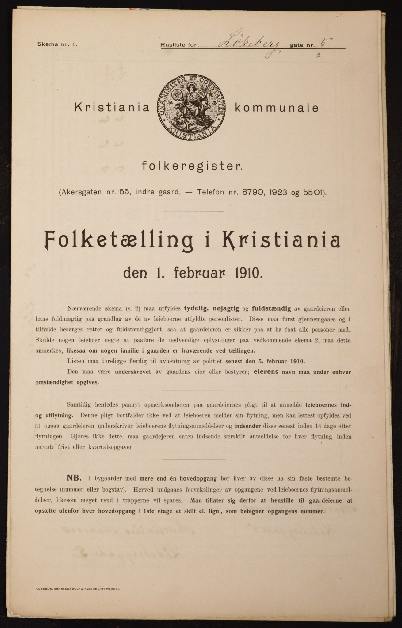 OBA, Kommunal folketelling 1.2.1910 for Kristiania, 1910, s. 56553