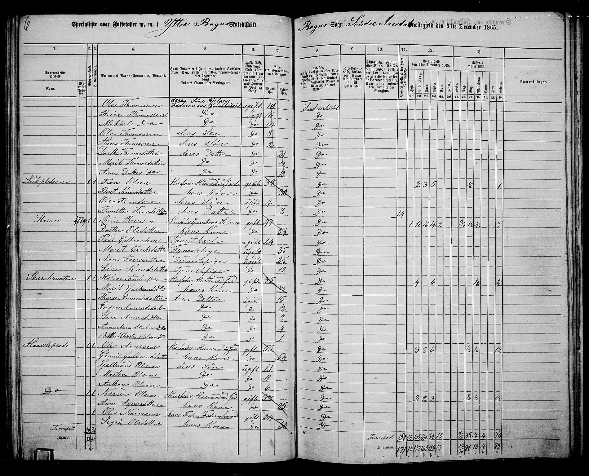 RA, Folketelling 1865 for 0540P Sør-Aurdal prestegjeld, 1865, s. 91