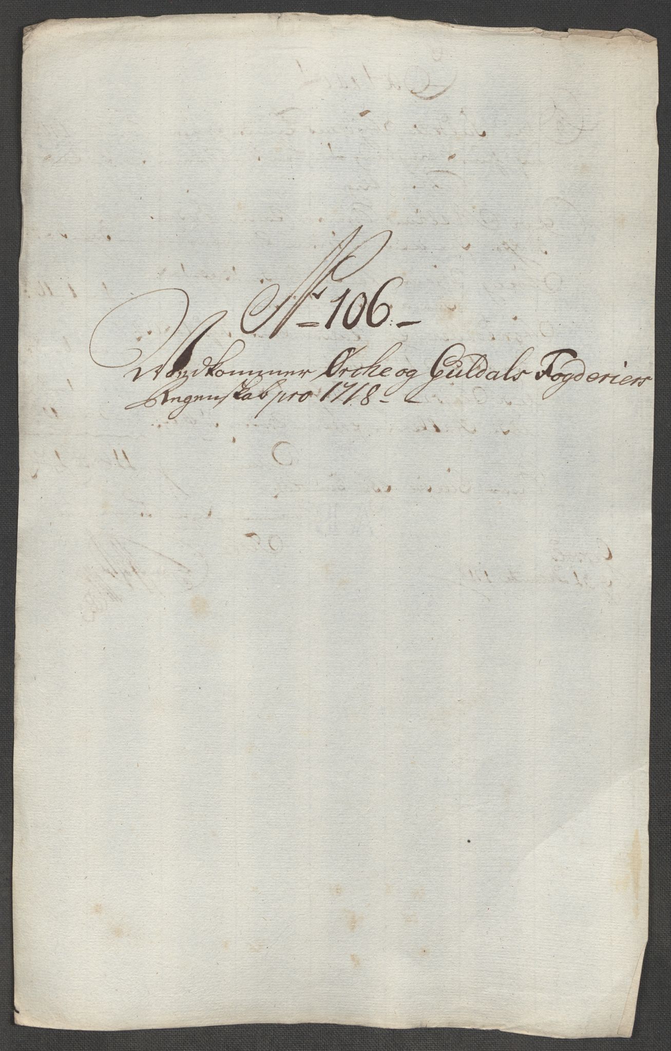 Rentekammeret inntil 1814, Reviderte regnskaper, Fogderegnskap, AV/RA-EA-4092/R60/L3972: Fogderegnskap Orkdal og Gauldal, 1718, s. 276