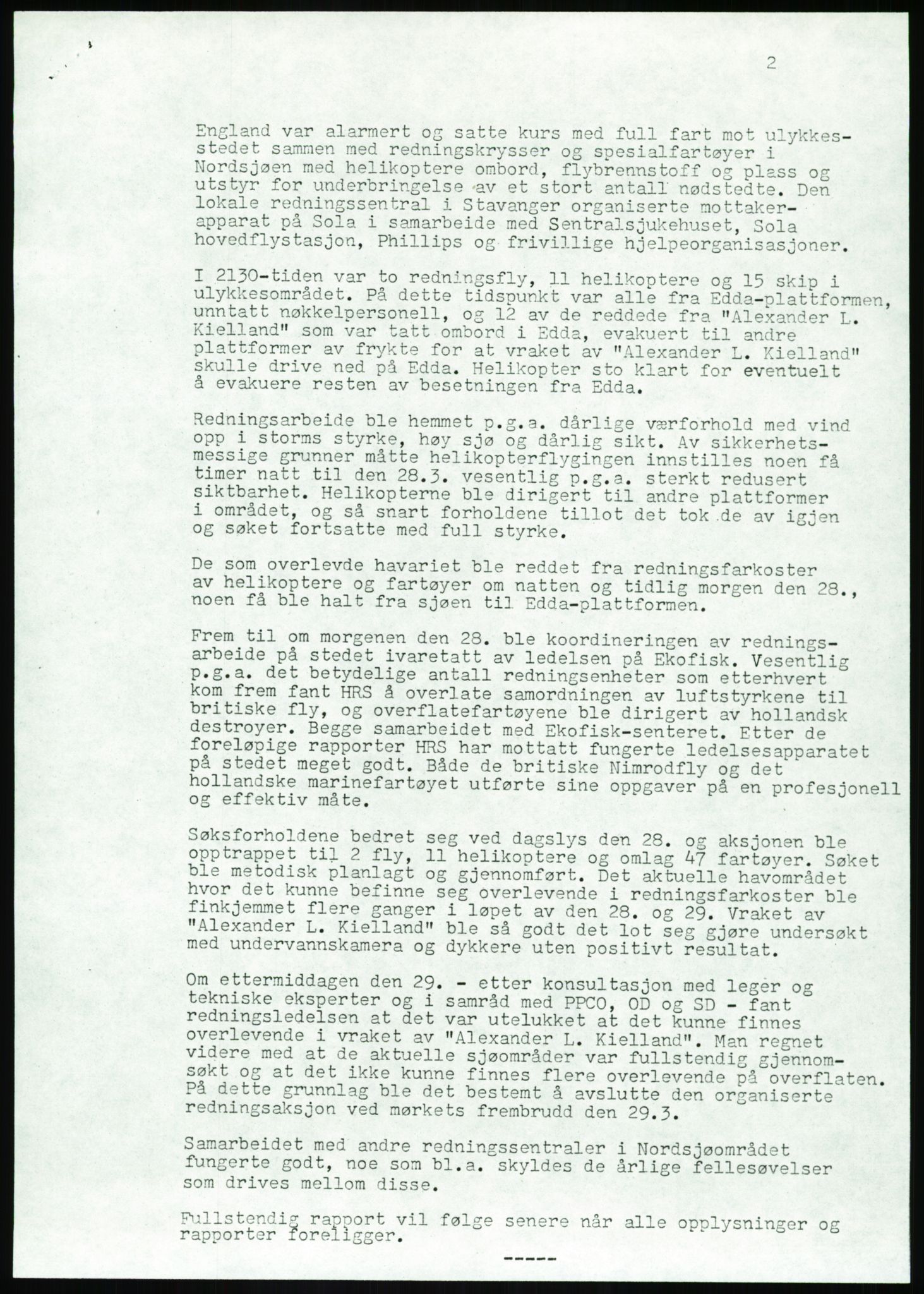 Justisdepartementet, Granskningskommisjonen ved Alexander Kielland-ulykken 27.3.1980, RA/S-1165/D/L0017: P Hjelpefartøy (Doku.liste + P1-P6 av 6)/Q Hovedredningssentralen (Q0-Q27 av 27), 1980-1981, s. 585