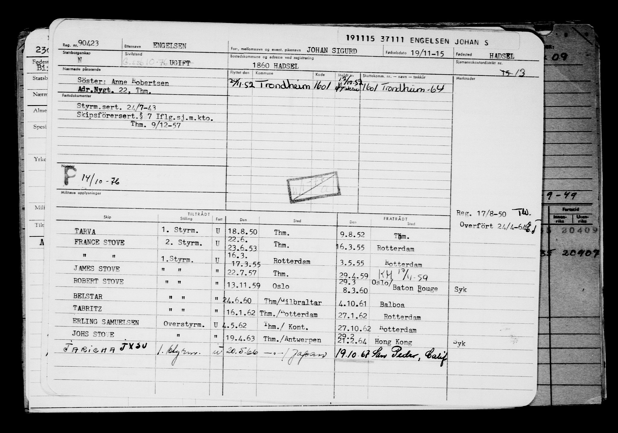 Direktoratet for sjømenn, AV/RA-S-3545/G/Gb/L0134: Hovedkort, 1915, s. 561