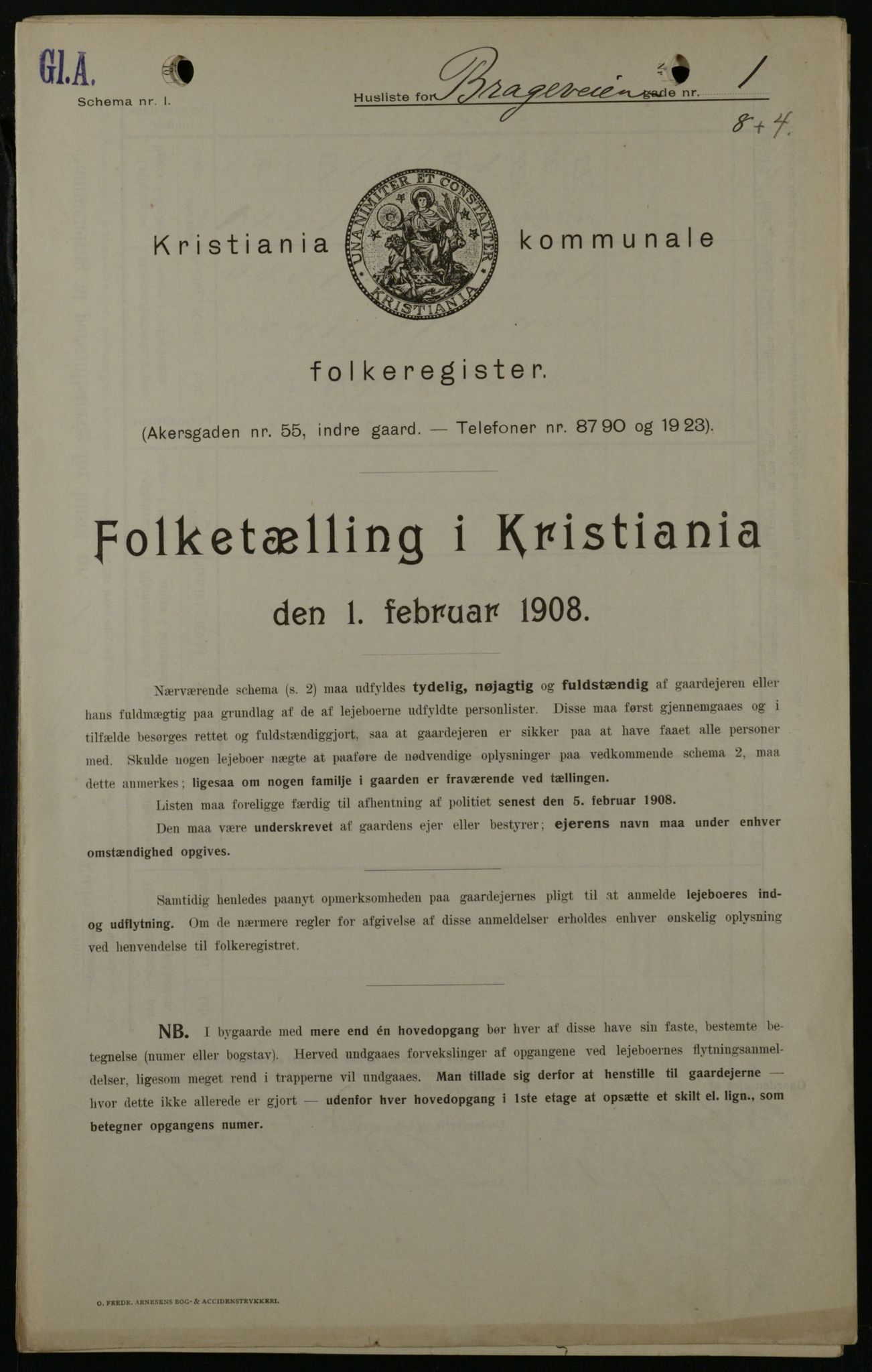 OBA, Kommunal folketelling 1.2.1908 for Kristiania kjøpstad, 1908, s. 7801