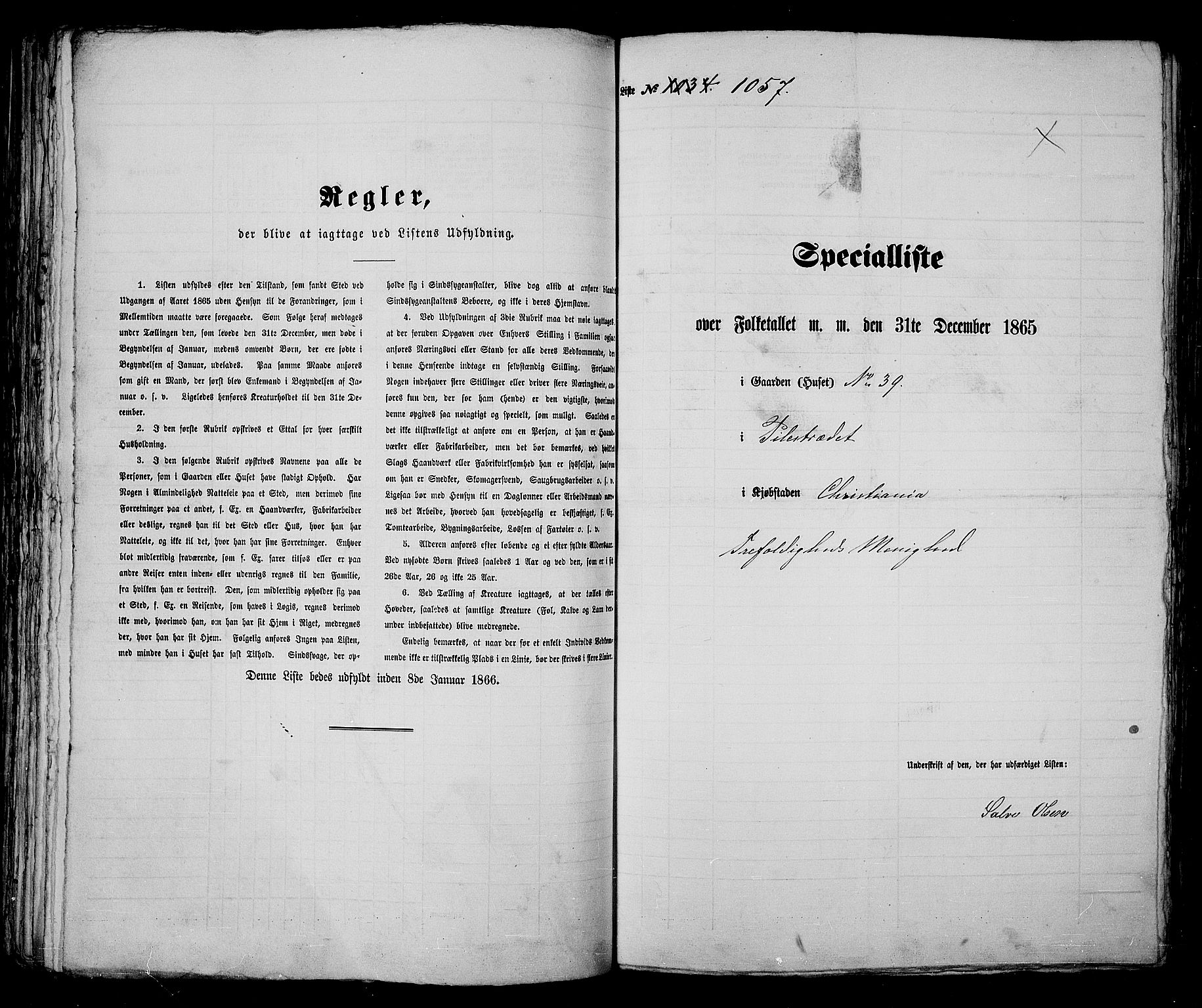 RA, Folketelling 1865 for 0301 Kristiania kjøpstad, 1865, s. 2393