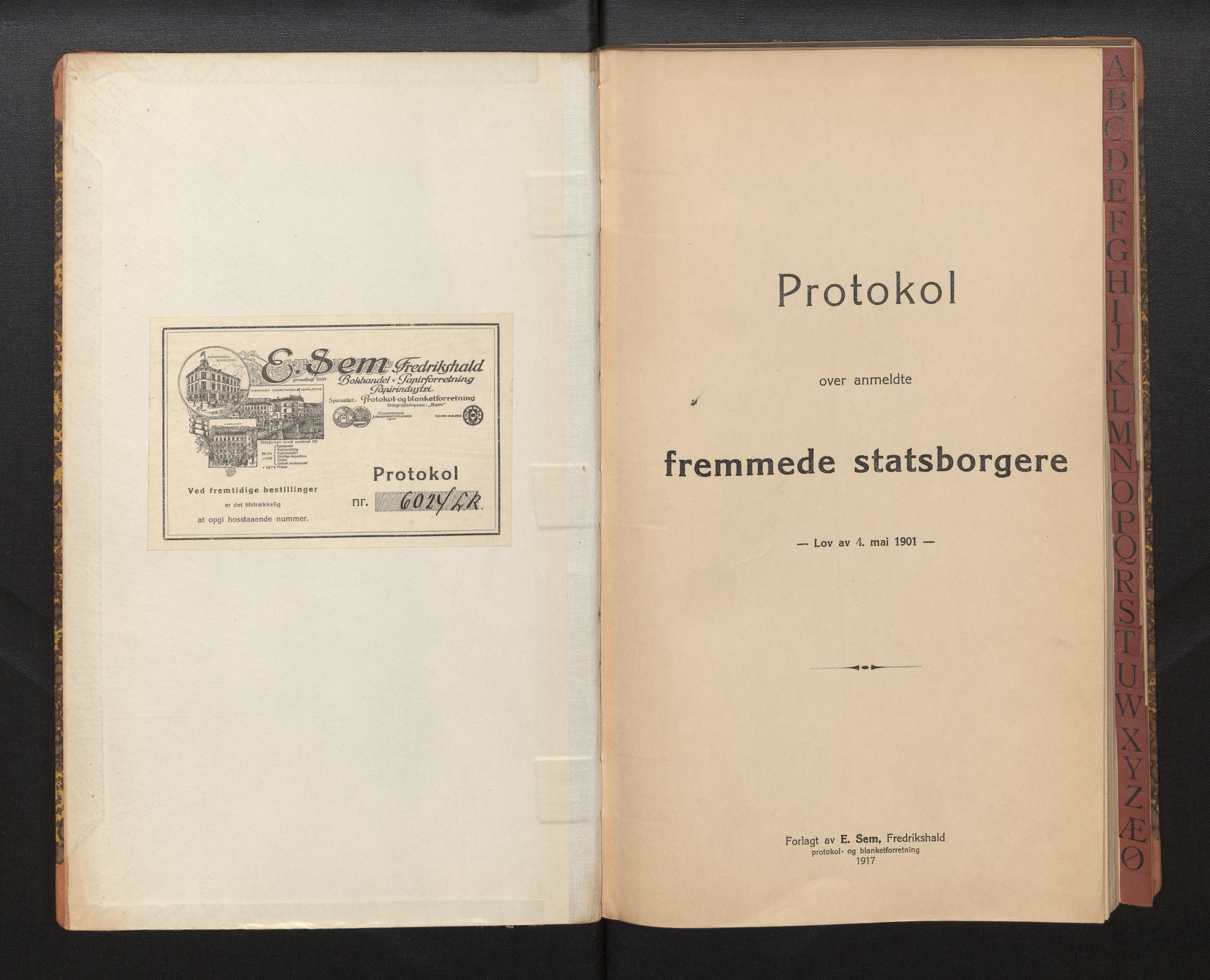 Lensmannen i Ullensvang, AV/SAB-A-35501/0020/L0001: Framandprotokoll, 1918-1948