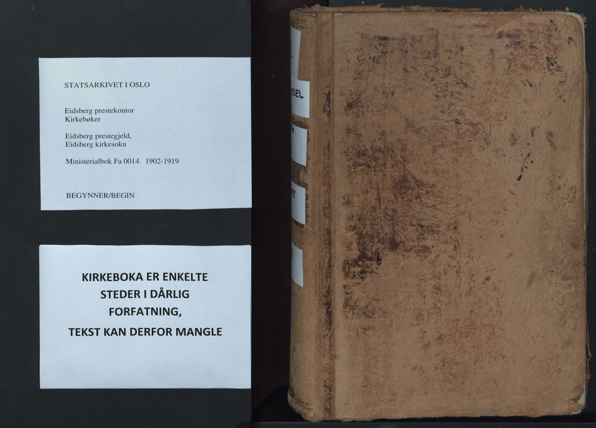 Eidsberg prestekontor Kirkebøker, AV/SAO-A-10905/F/Fa/L0014: Ministerialbok nr. I 14, 1902-1919