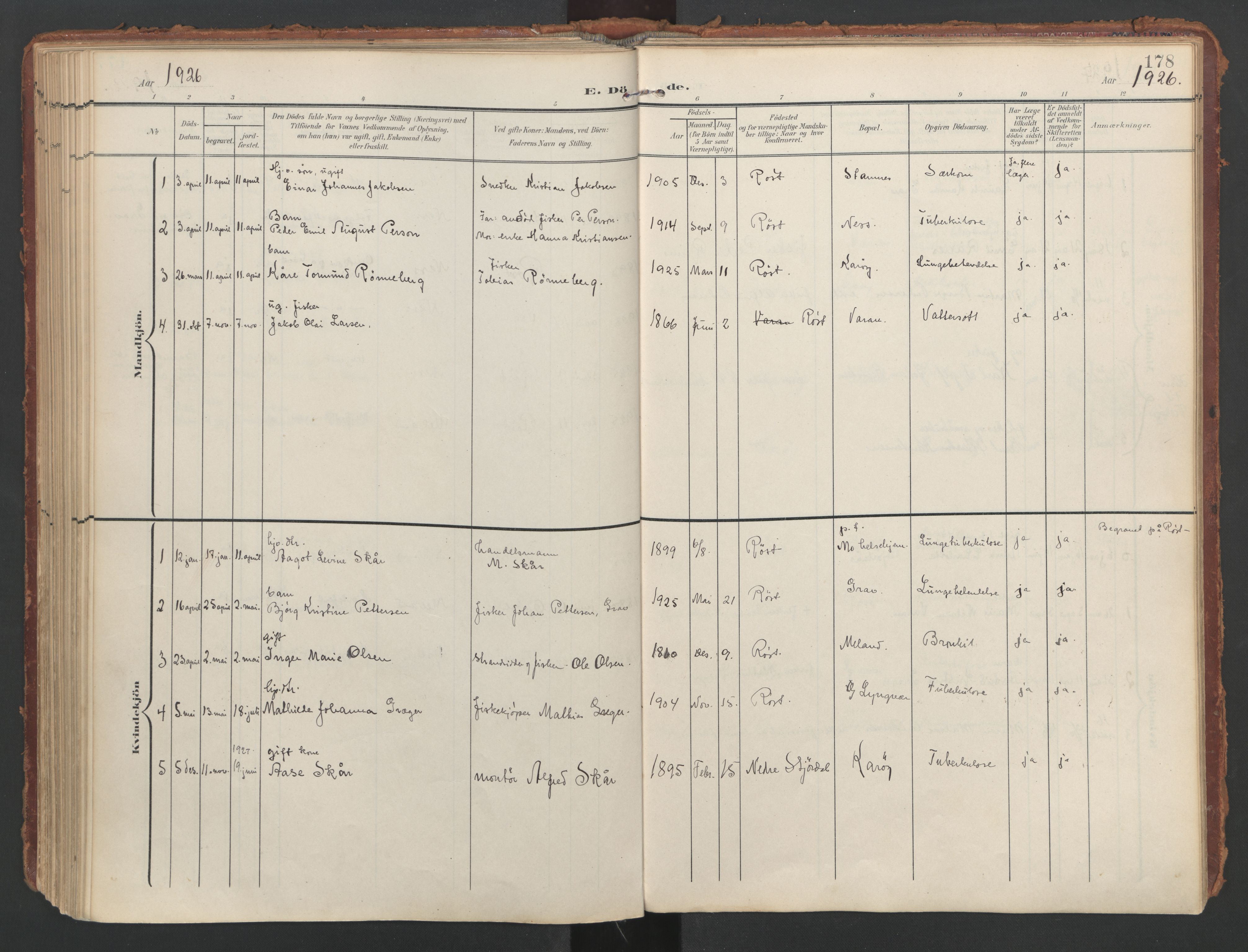 Ministerialprotokoller, klokkerbøker og fødselsregistre - Nordland, AV/SAT-A-1459/808/L0129: Ministerialbok nr. 808A02, 1903-1931, s. 178