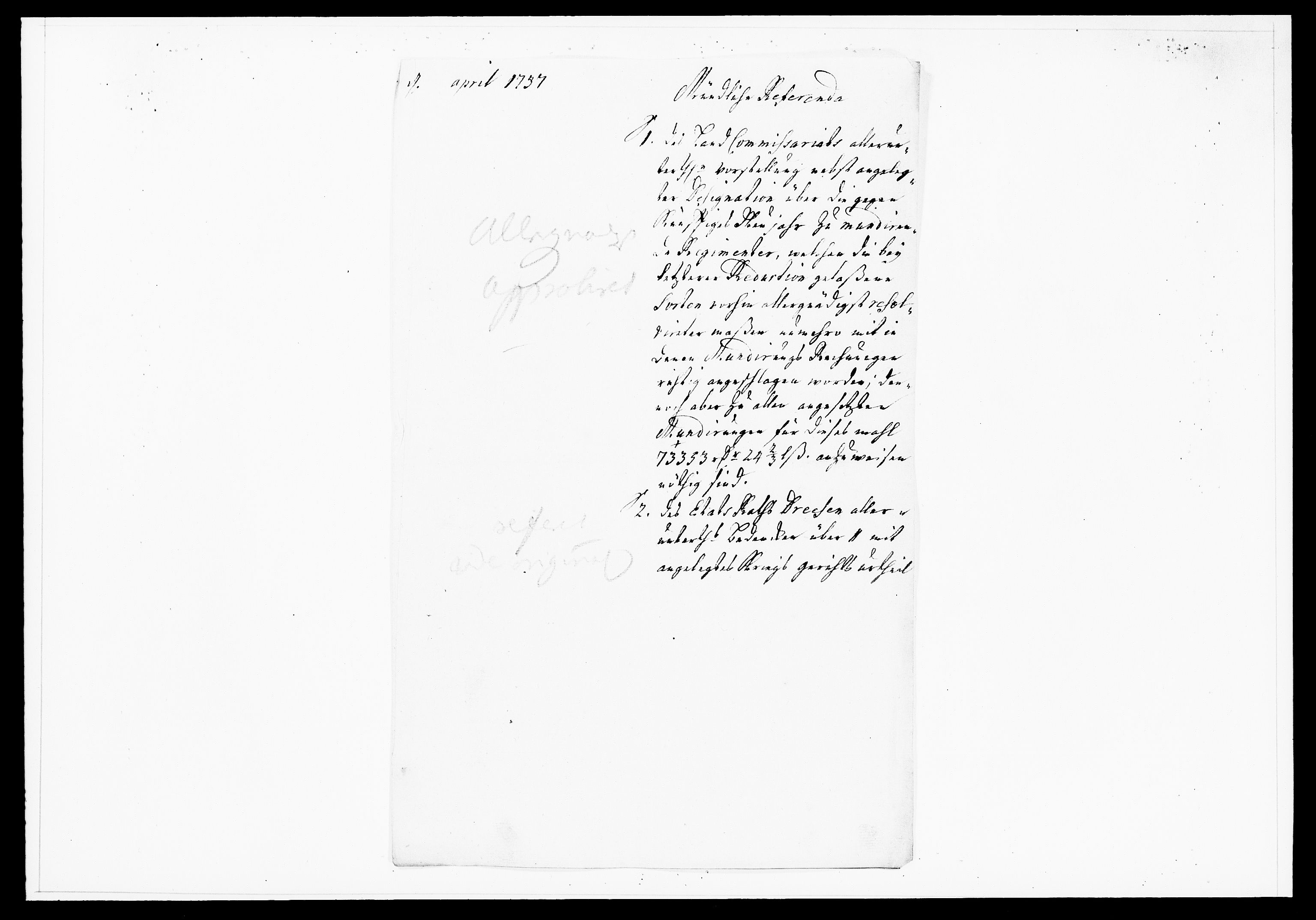 Krigskollegiet, Krigskancelliet, DRA/A-0006/-/1138-1142: Refererede sager, 1737, s. 124
