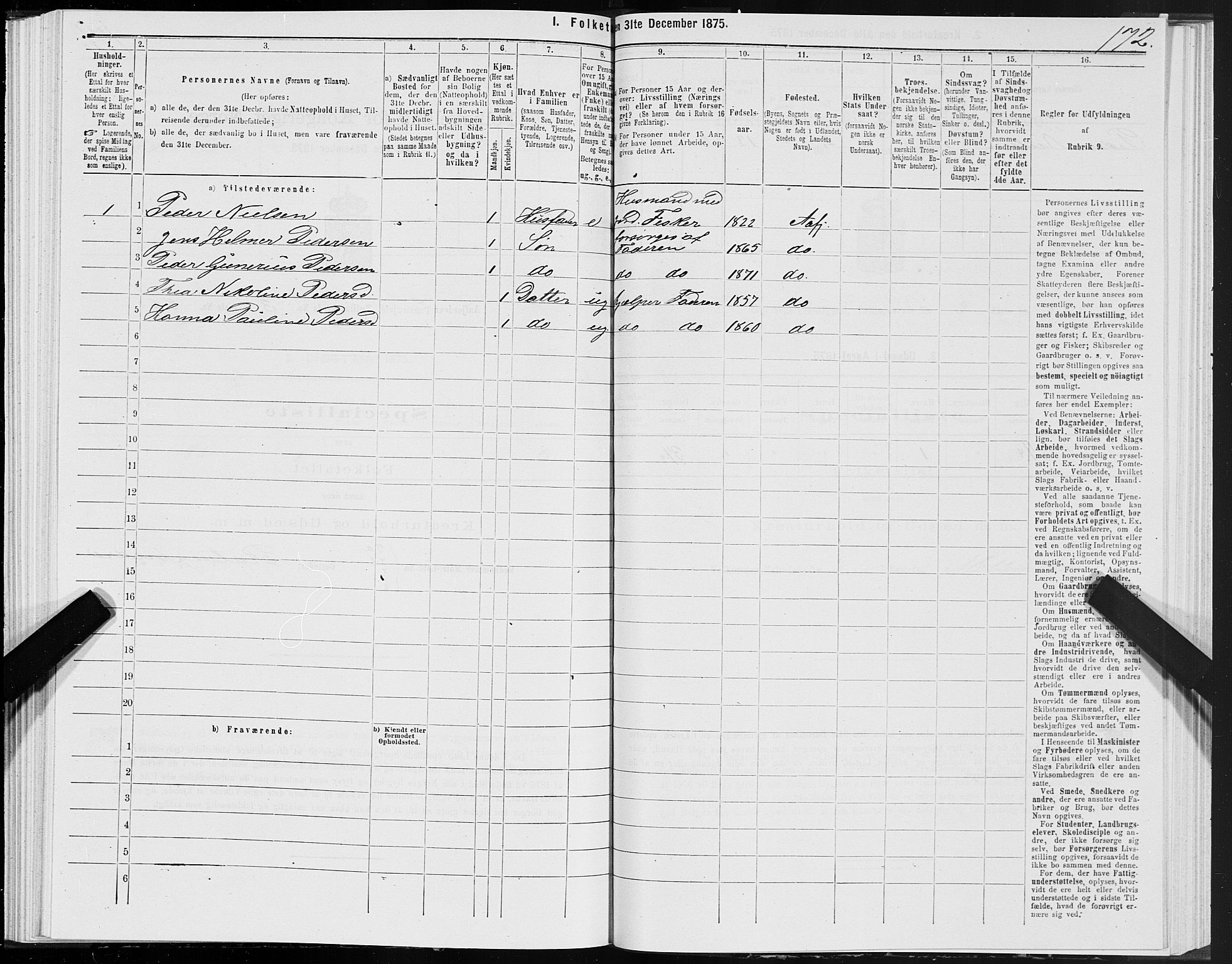 SAT, Folketelling 1875 for 1630P Aafjorden prestegjeld, 1875, s. 2172