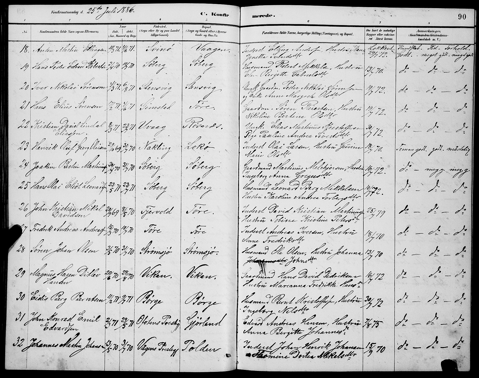 Ministerialprotokoller, klokkerbøker og fødselsregistre - Nordland, SAT/A-1459/891/L1315: Klokkerbok nr. 891C04, 1886-1893, s. 90