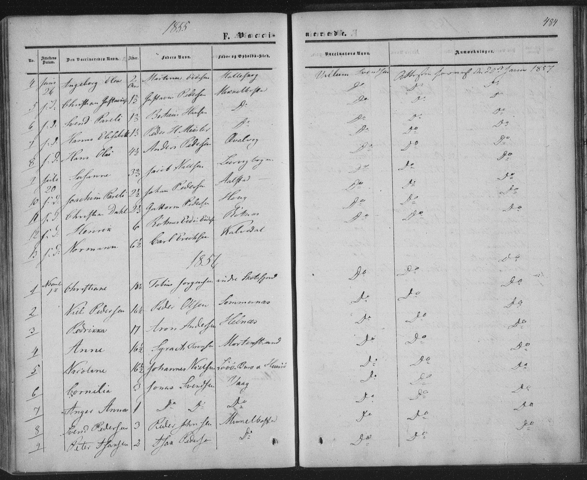 Ministerialprotokoller, klokkerbøker og fødselsregistre - Nordland, AV/SAT-A-1459/855/L0800: Ministerialbok nr. 855A08, 1852-1864, s. 484