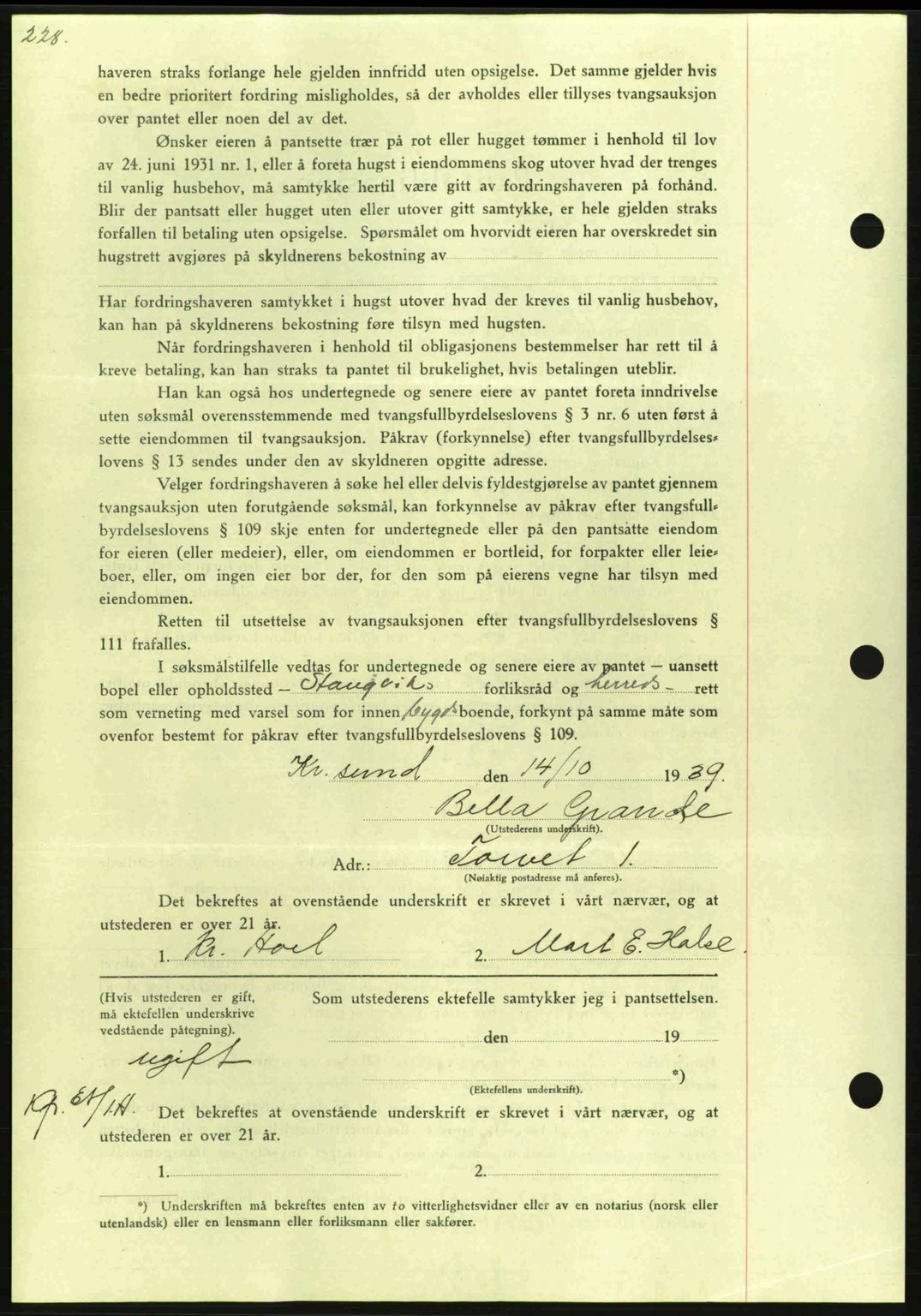 Nordmøre sorenskriveri, AV/SAT-A-4132/1/2/2Ca: Pantebok nr. B86, 1939-1940, Dagboknr: 3093/1939