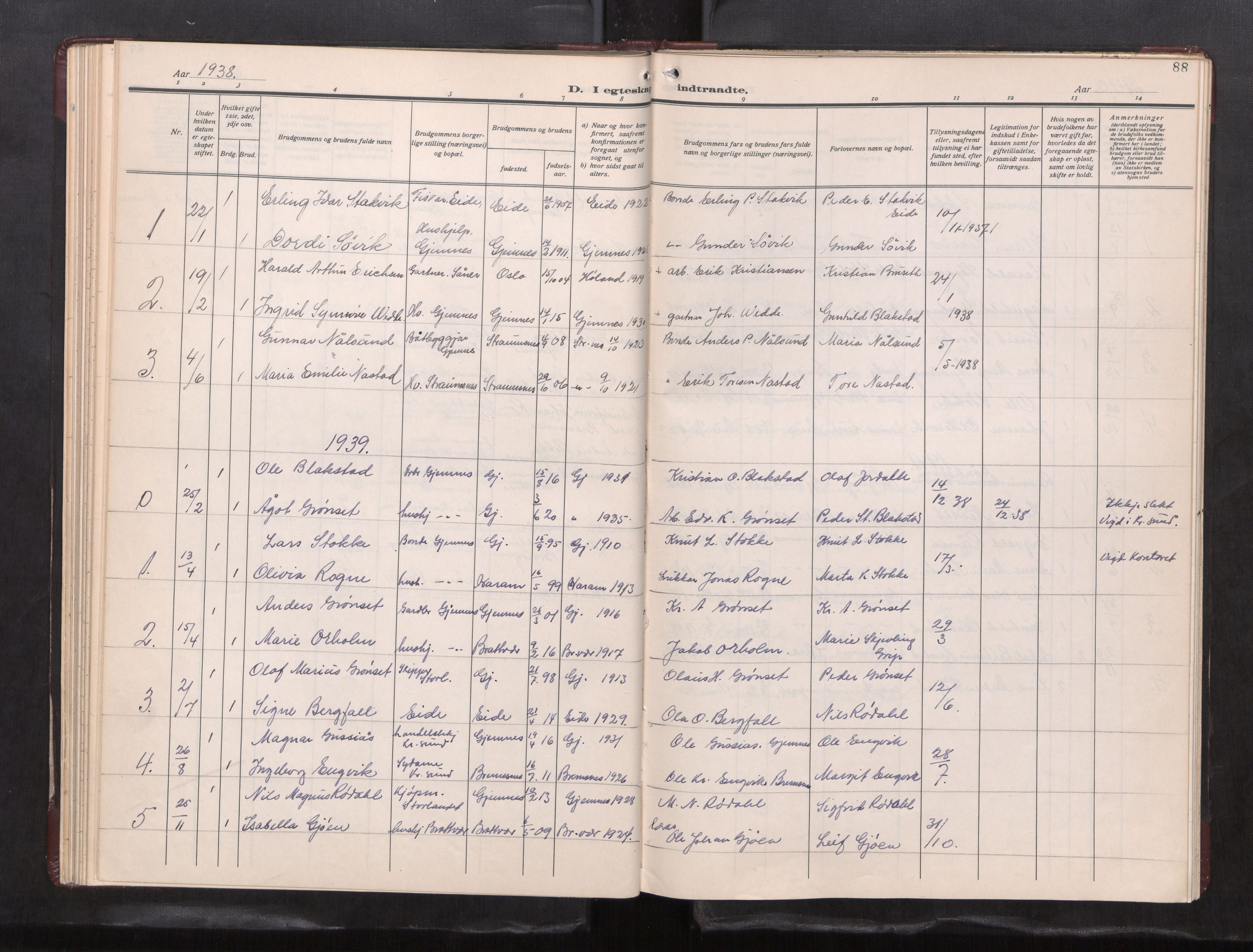 Ministerialprotokoller, klokkerbøker og fødselsregistre - Møre og Romsdal, AV/SAT-A-1454/585/L0974: Klokkerbok nr. 585---, 1930-1960, s. 88