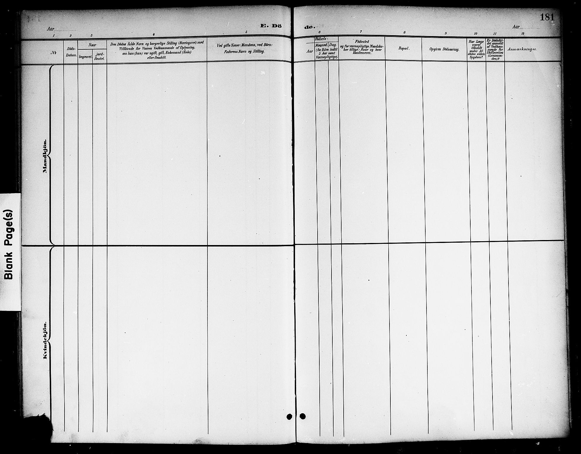 Larvik kirkebøker, AV/SAKO-A-352/G/Gb/L0004: Klokkerbok nr. II 4, 1899-1919, s. 181