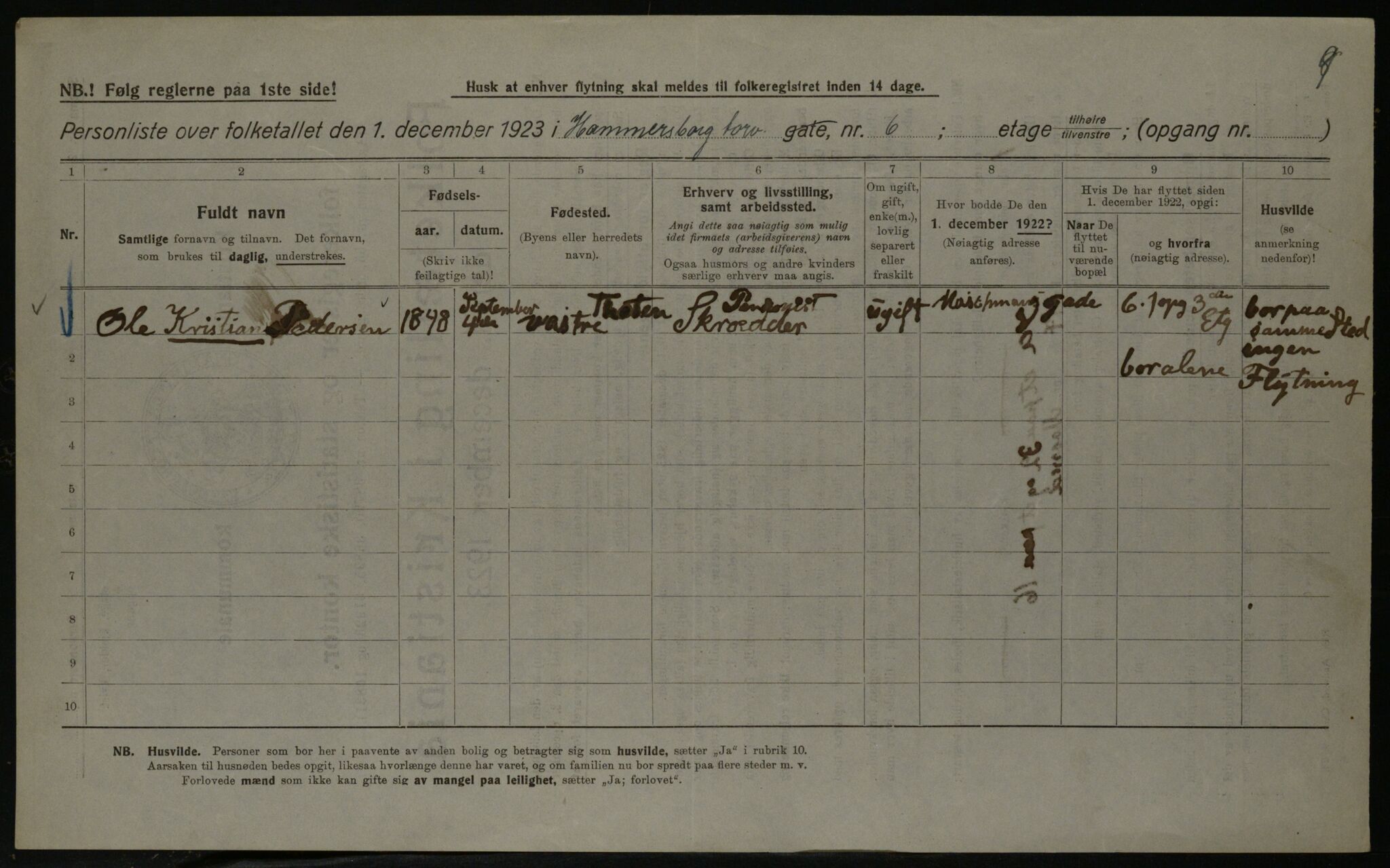 OBA, Kommunal folketelling 1.12.1923 for Kristiania, 1923, s. 38636