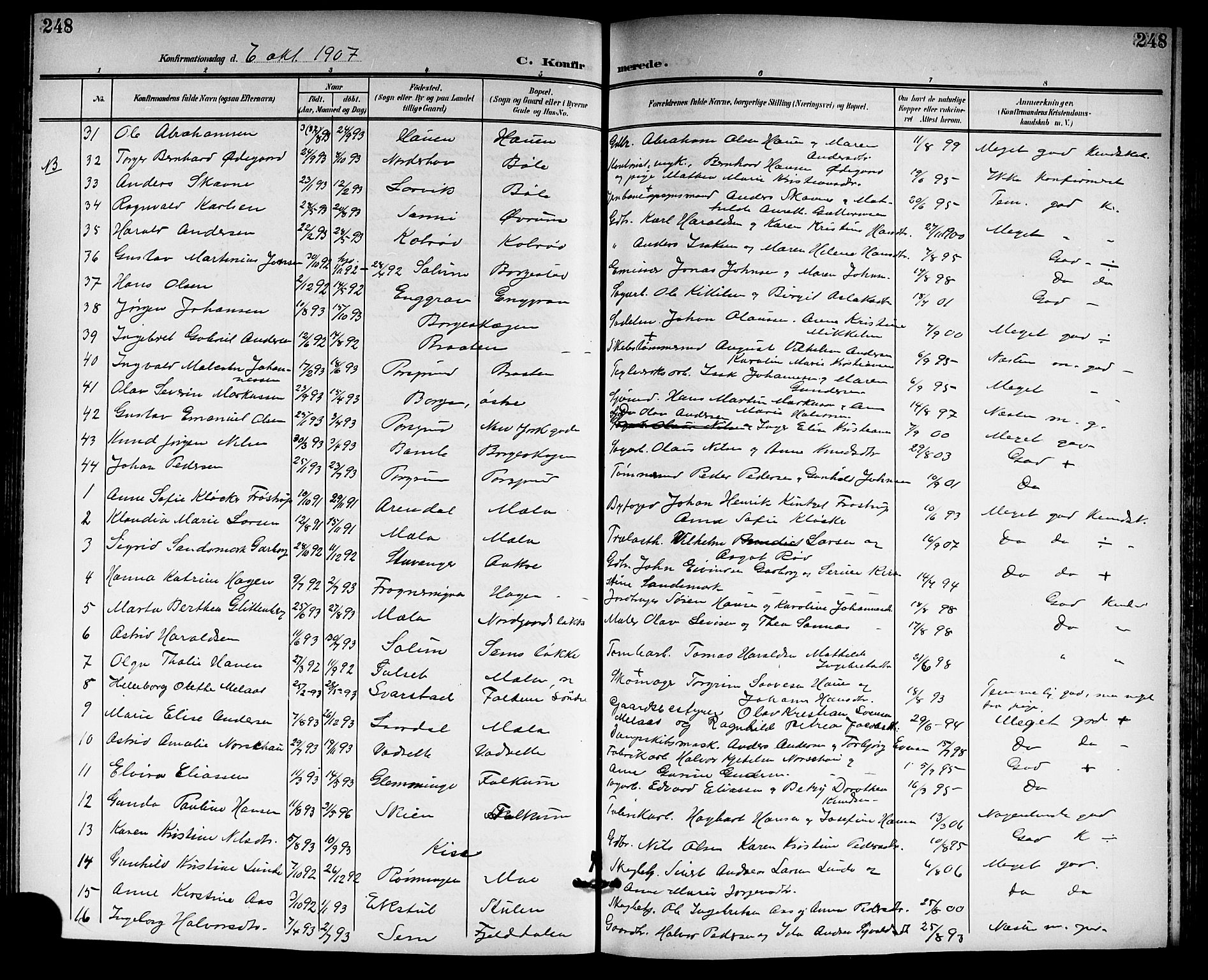 Gjerpen kirkebøker, AV/SAKO-A-265/G/Ga/L0003: Klokkerbok nr. I 3, 1901-1919, s. 248
