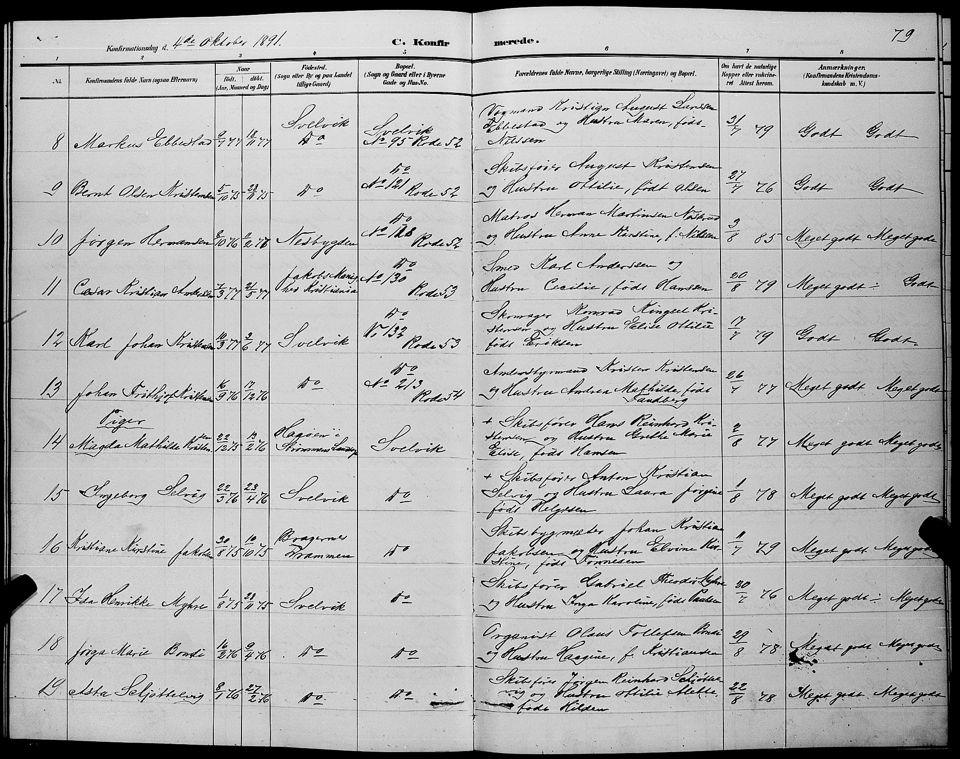 Strømm kirkebøker, AV/SAKO-A-322/G/Gb/L0001: Klokkerbok nr. II 1, 1889-1896, s. 79