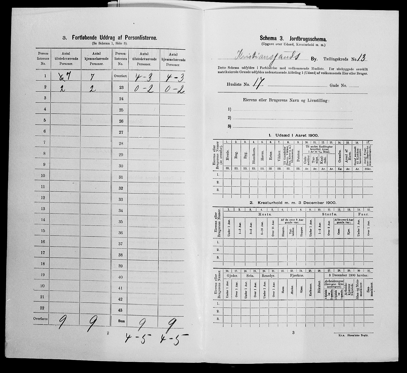 SAK, Folketelling 1900 for 1001 Kristiansand kjøpstad, 1900, s. 1605