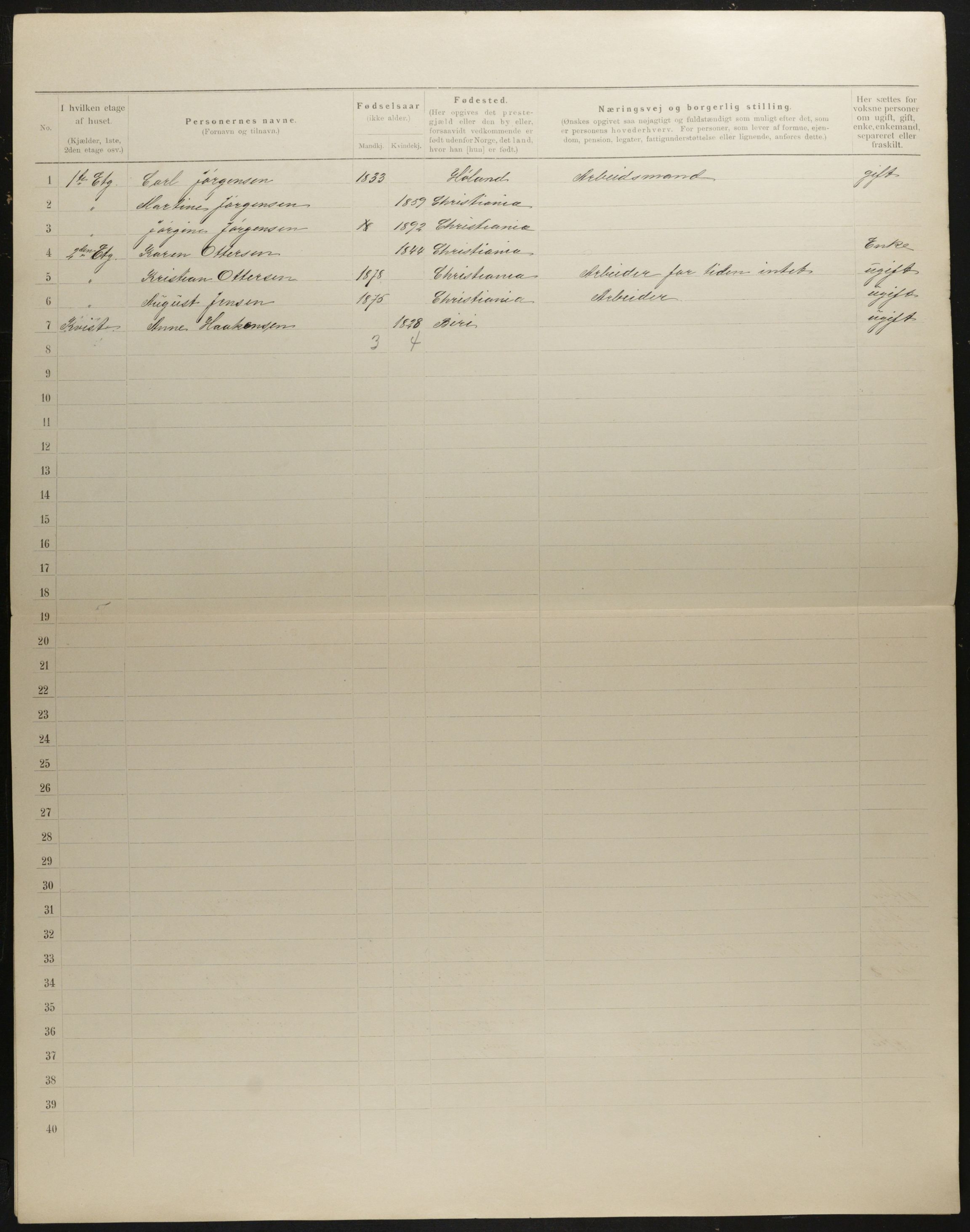 OBA, Kommunal folketelling 31.12.1901 for Kristiania kjøpstad, 1901, s. 1552
