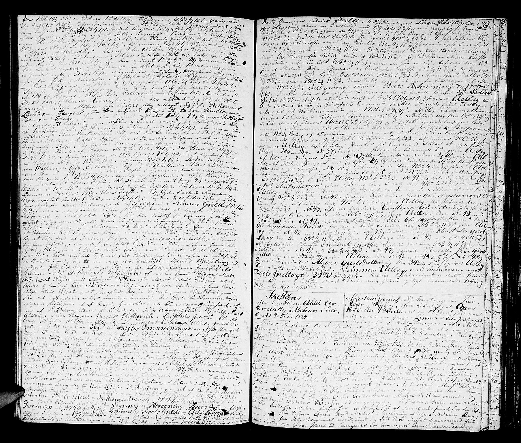 Lier, Røyken og Hurum sorenskriveri, AV/SAKO-A-89/H/Hc/L0010a: Skifteprotokoll, 1813-1835, s. 260b-261a