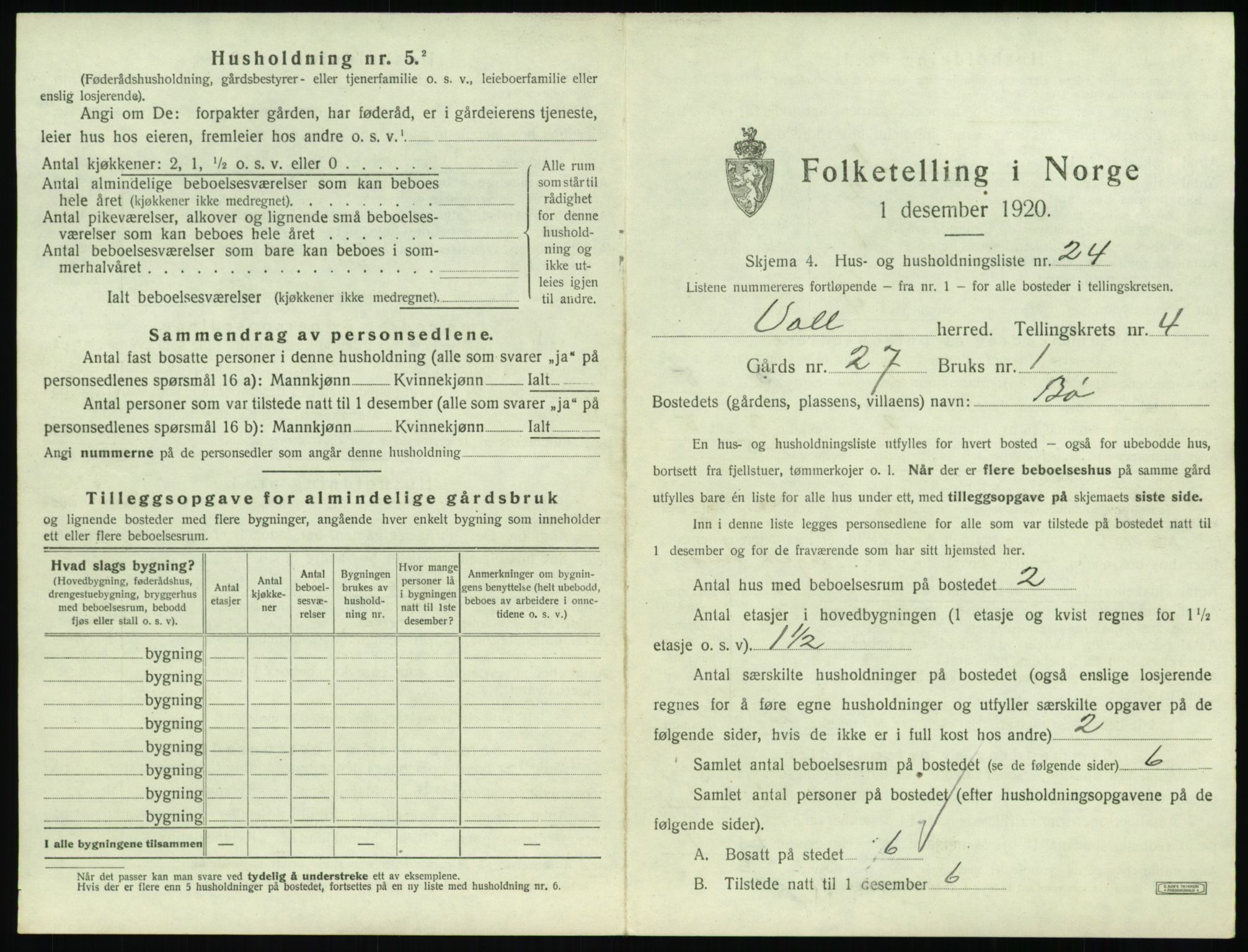 SAT, Folketelling 1920 for 1537 Voll herred, 1920, s. 309