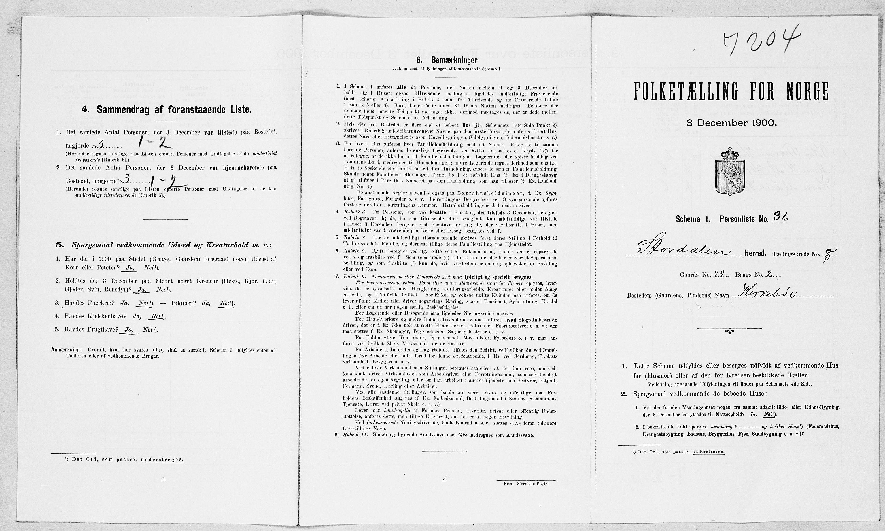 SAT, Folketelling 1900 for 1526 Stordal herred, 1900, s. 176