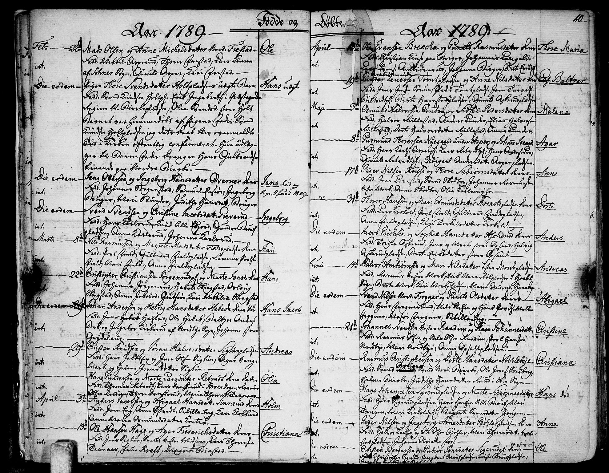 Kråkstad prestekontor Kirkebøker, SAO/A-10125a/F/Fa/L0002: Ministerialbok nr. I 2, 1786-1814, s. 10