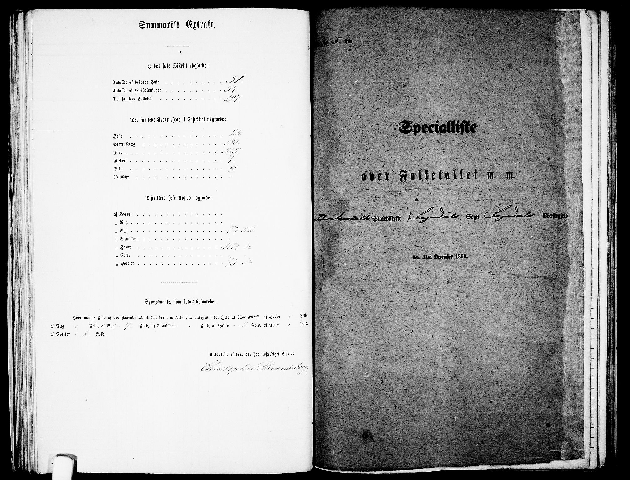 RA, Folketelling 1865 for 1111P Sokndal prestegjeld, 1865, s. 54