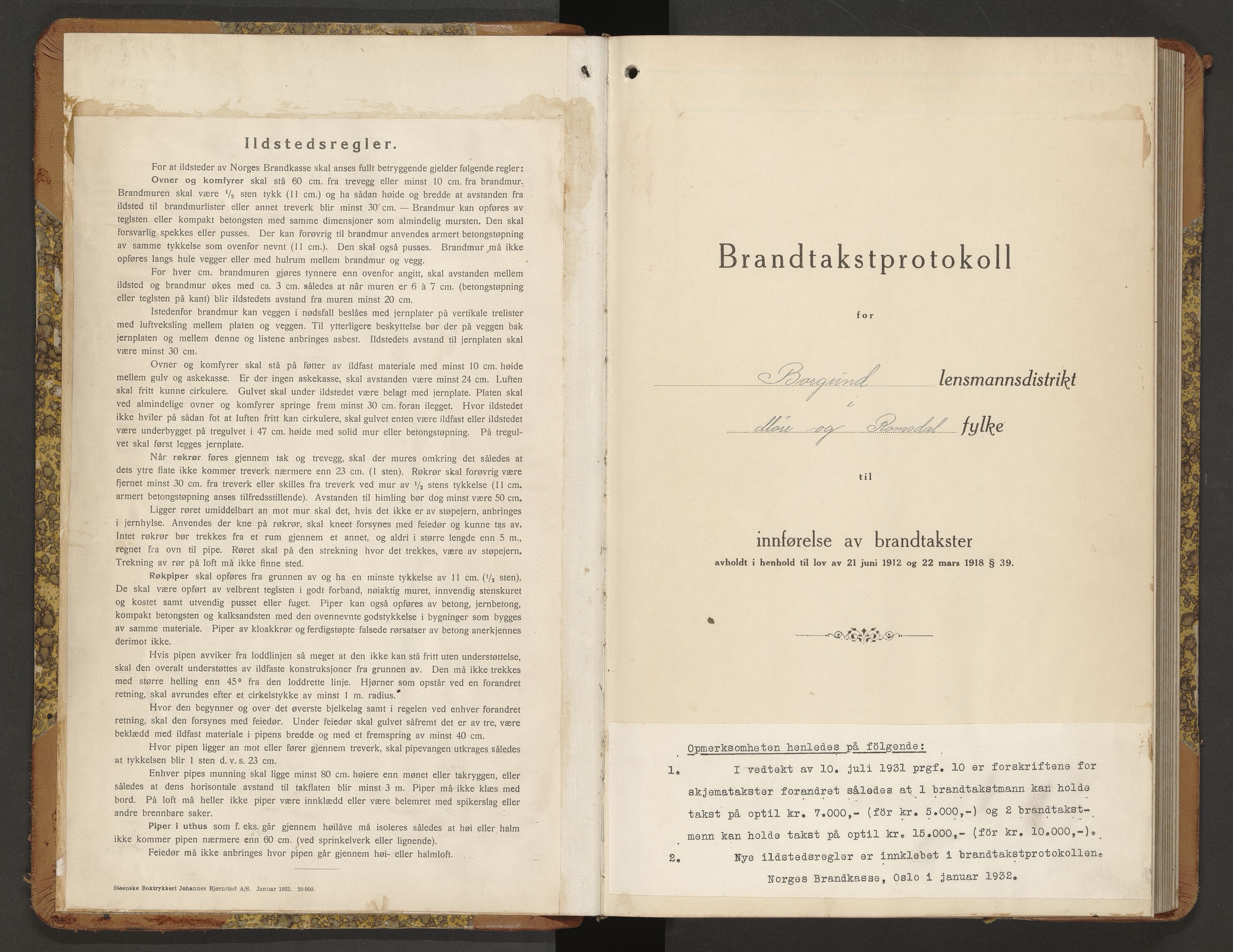 Norges Brannkasse Borgund, AV/SAT-A-5495/Fb/L0002: Branntakstprotokoll, 1935-1940