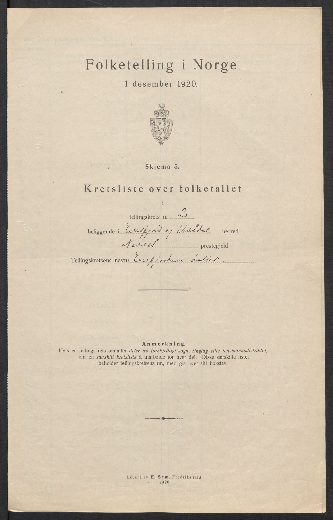 SAT, Folketelling 1920 for 1542 Eresfjord og Vistdal herred, 1920, s. 14